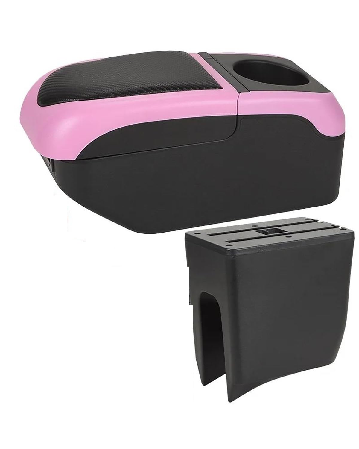 Mittelarmlehne Für RenaultES Für Dacia K-ZE Frühling 2010-2022 Armlehne Box Auto Armlehne Box Zentrum Speicher Box Interne Nachrüstung USB Car Armrest Portable Handle(Black Pink) von HUYHSD