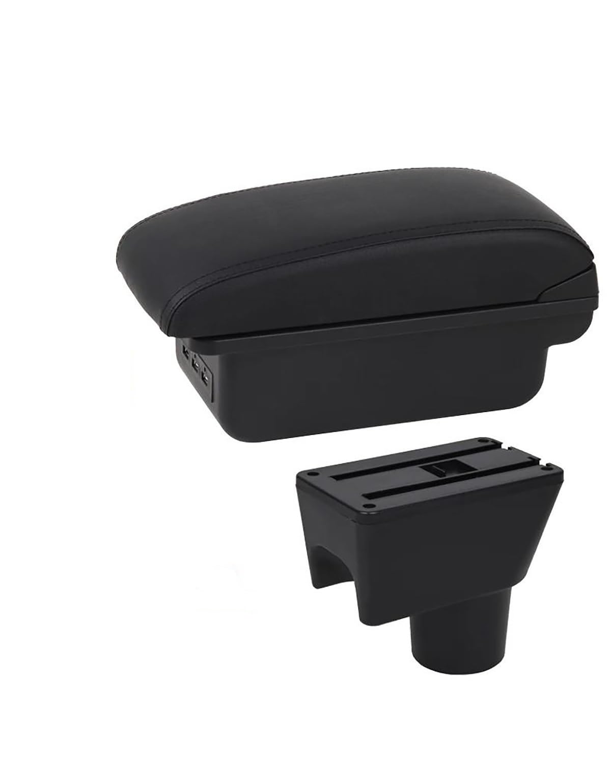 Mittelarmlehne Für RenaultES Für Terrano 3 Oroc Auto Armlehne Retrofit Lagerung Box Auto Zubehör Innen Details Car Armrest Portable Handle(B1 Black line 3 USB) von HUYHSD