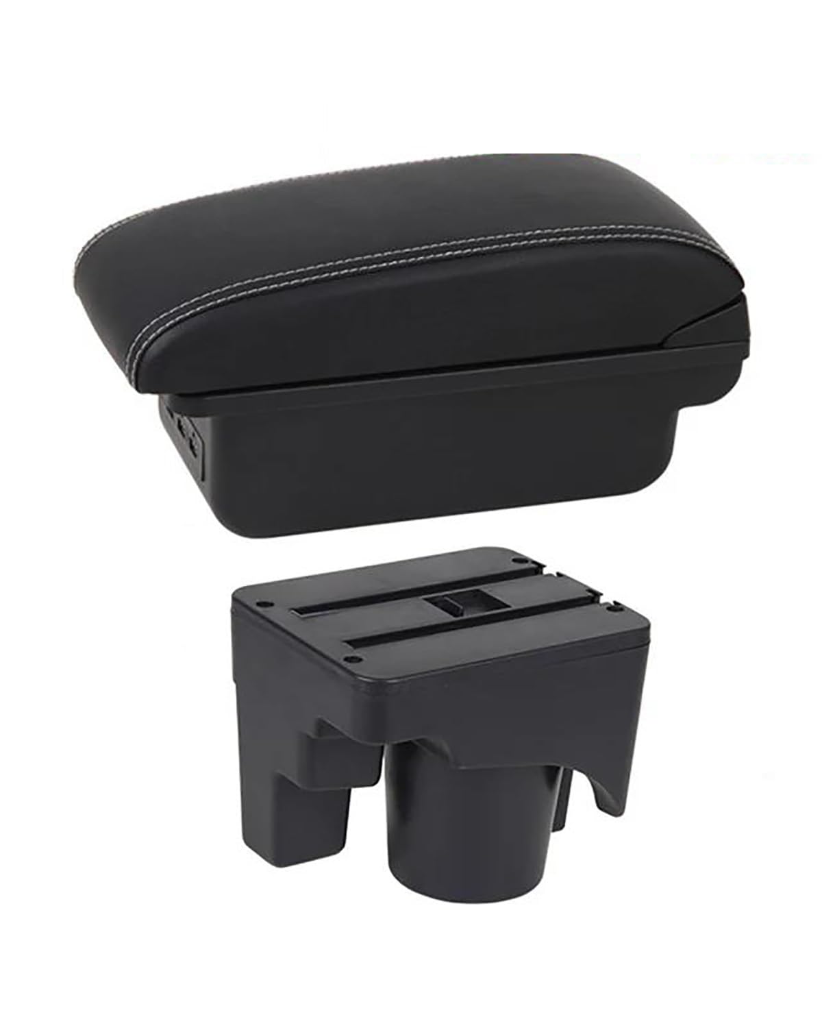 Mittelarmlehne Für Sagitar Für Golf Für 6 5 Mk5 Mk6 Auto Armlehne Box Innen Spezielle Retrofit Teile Zentrum Speicher Box USB Car Armrest Portable Handle(C1 White Line) von HUYHSD