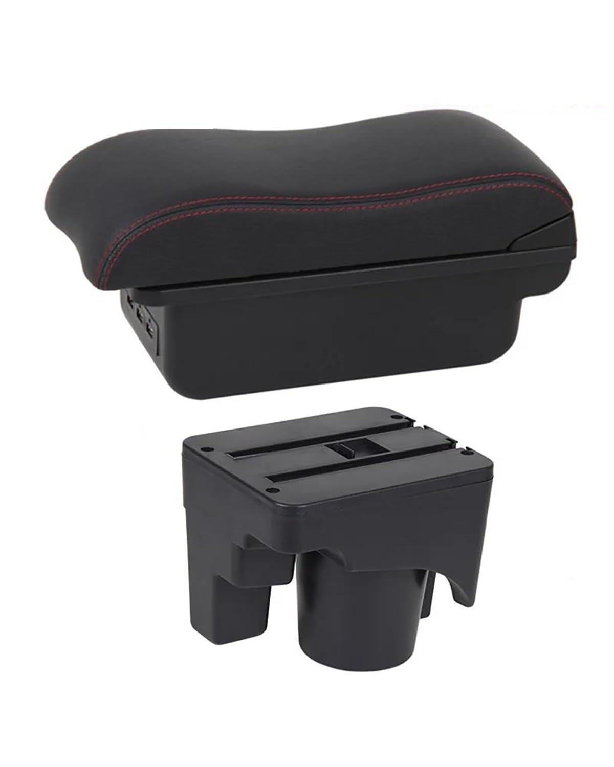 Mittelarmlehne Für Sagitar Für Golf Für 6 5 Mk5 Mk6 Auto Armlehne Box Innen Spezielle Retrofit Teile Zentrum Speicher Box USB Car Armrest Portable Handle(C2 Red Line) von HUYHSD