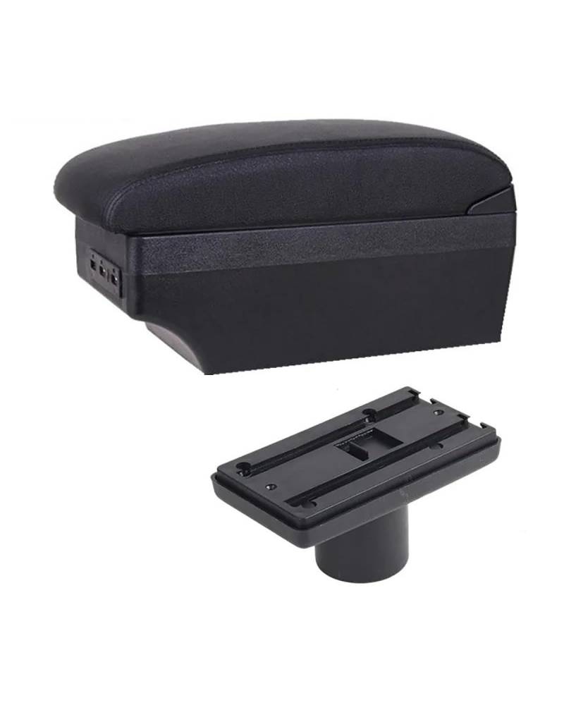 Mittelarmlehne Für Seat Für Ibiza 6j Für Ibiza 6L Armlehne Box Auto Synthetisches Material Mittelkonsole Lagerung USB Zubehör Car Armrest Portable Handle(E1 Black Line) von HUYHSD