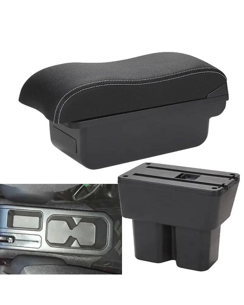 Mittelarmlehne Für Suzuki Für Jimny Für JB74 Auto Armlehne Box 2018-2024 Retrofit Teile Lagerung Box Innen Details Auto Zubehör Car Armrest Portable Handle(C3 Black White NOUSB) von HUYHSD