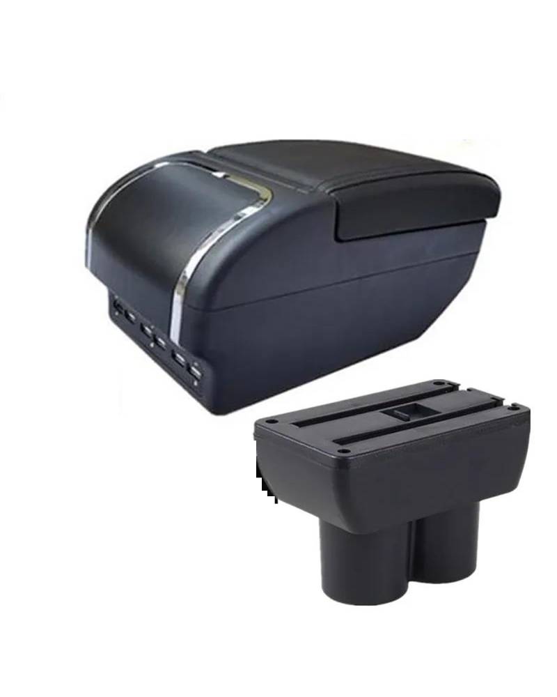 Mittelarmlehne Für Suzuki Für Jimny JB23 JB43 Auto Armlehne 1998-2018 Retrofit Teile Für Lagerung Box Auto Zubehör Car Armrest Portable Handle(E Black line 9USB) von HUYHSD