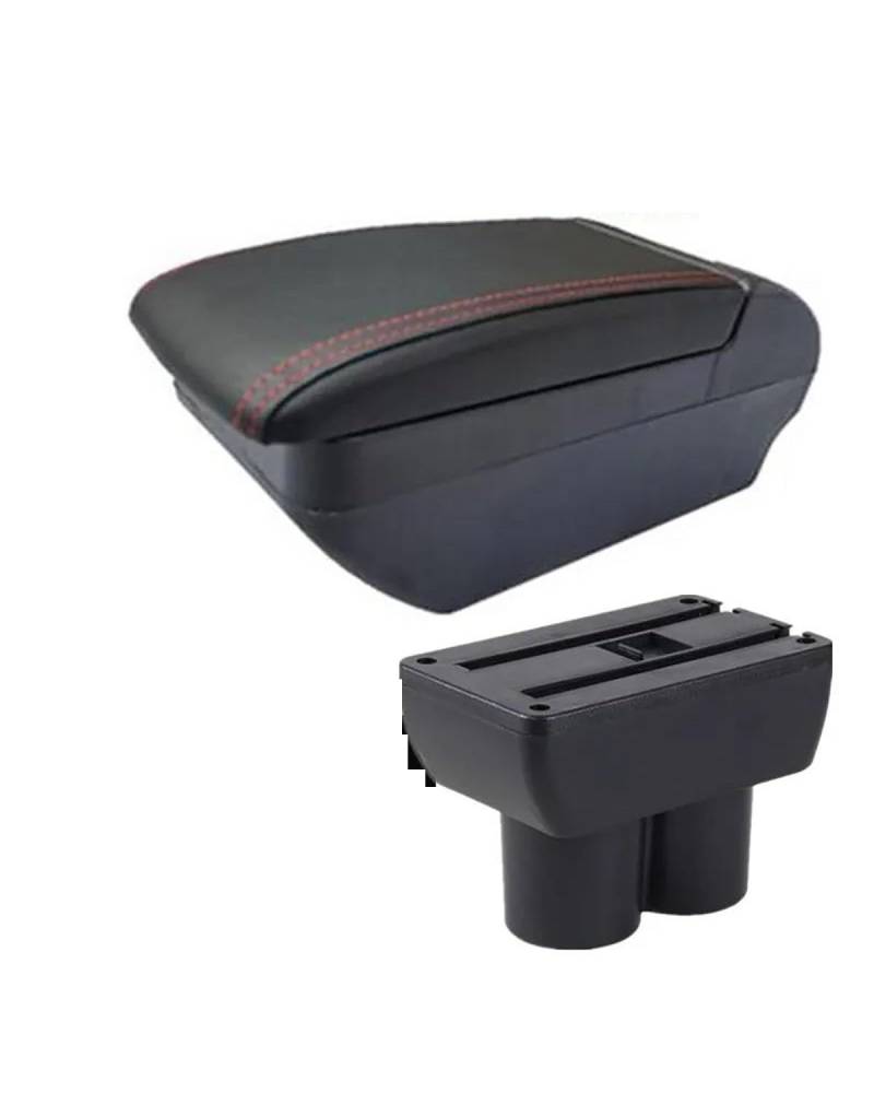 Mittelarmlehne Für Suzuki Für Jimny JB23 JB43 Auto Armlehne 1998-2018 Retrofit Teile Für Lagerung Box Auto Zubehör Car Armrest Portable Handle(F red line No USB) von HUYHSD