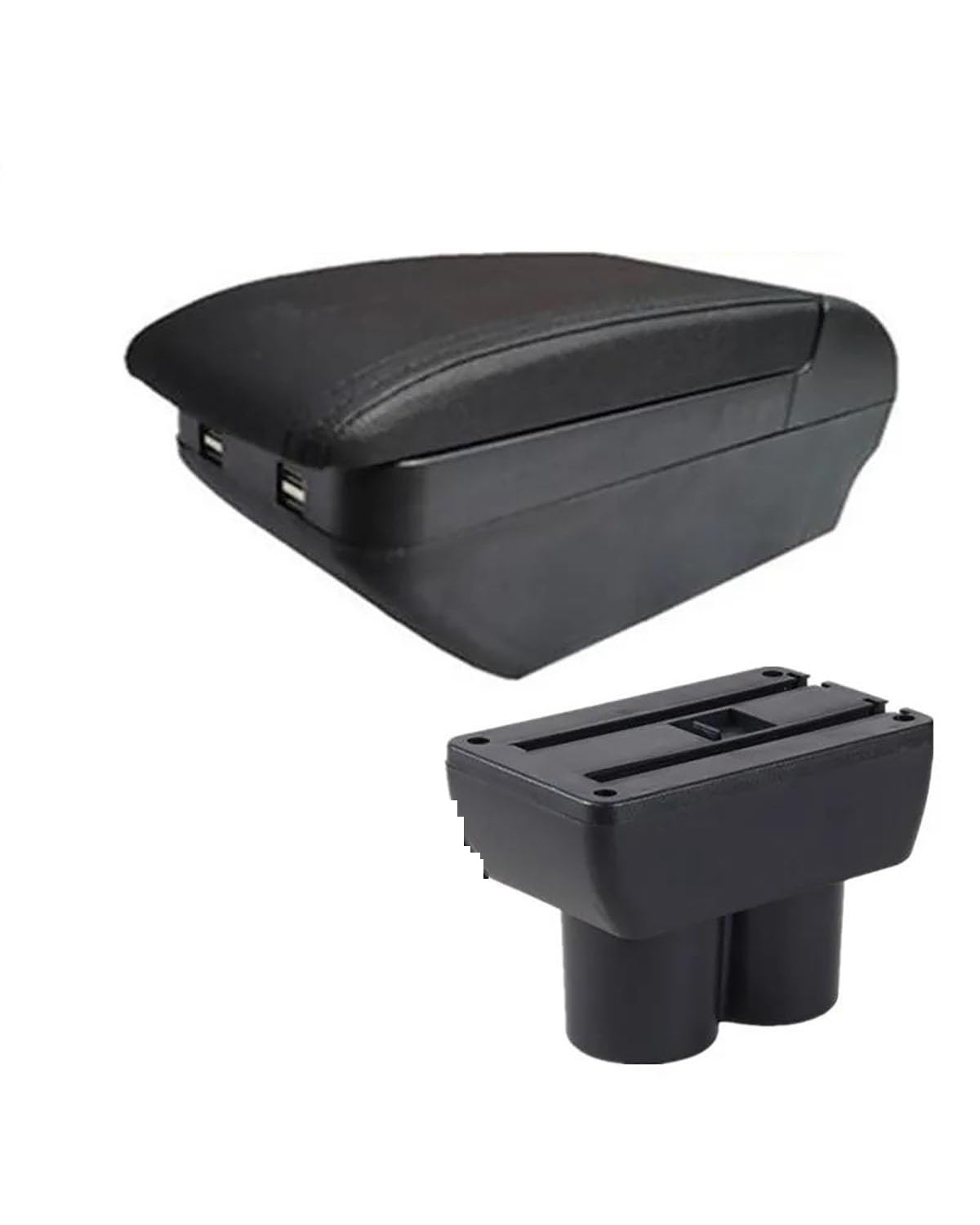 Mittelarmlehne Für Suzuki Für Jimny JB23 JB43 Auto Armlehne 1998-2018 Retrofit Teile Für Lagerung Box Auto Zubehör Car Armrest Portable Handle(H Black line 4USB) von HUYHSD