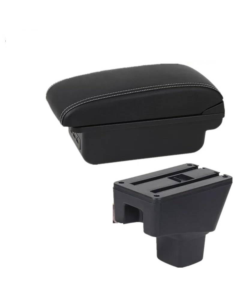 Mittelarmlehne Für Suzuki Für SX4 2011-2024 Auto Armlehne Box Lagerung Box Gewidmet Retrofit Teile Innen Auto Zubehör Car Armrest Portable Handle(B1 Black White 3USB) von HUYHSD