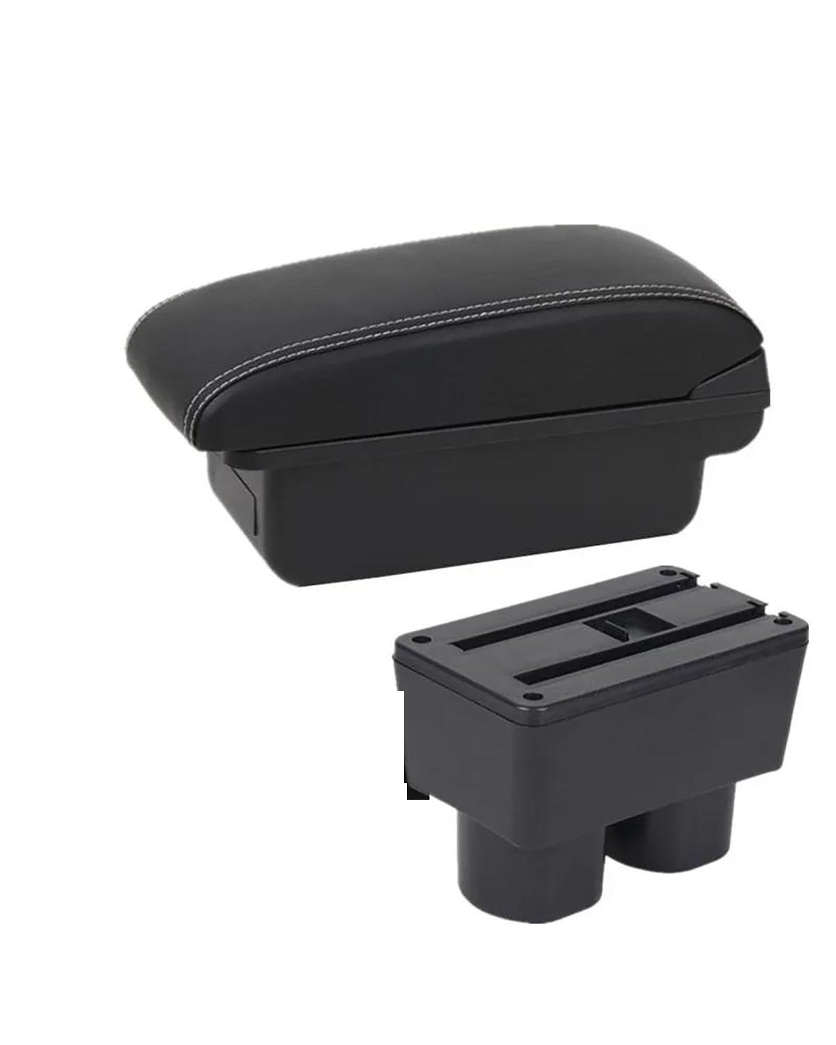 Mittelarmlehne Für Tiida Für Sylphy Für C11 Für Versa Latio Auto Armlehne Box Innen Zentrum Speicher Box Auto Zubehör Car Armrest Portable Handle(A1 Black White NOUSB) von HUYHSD