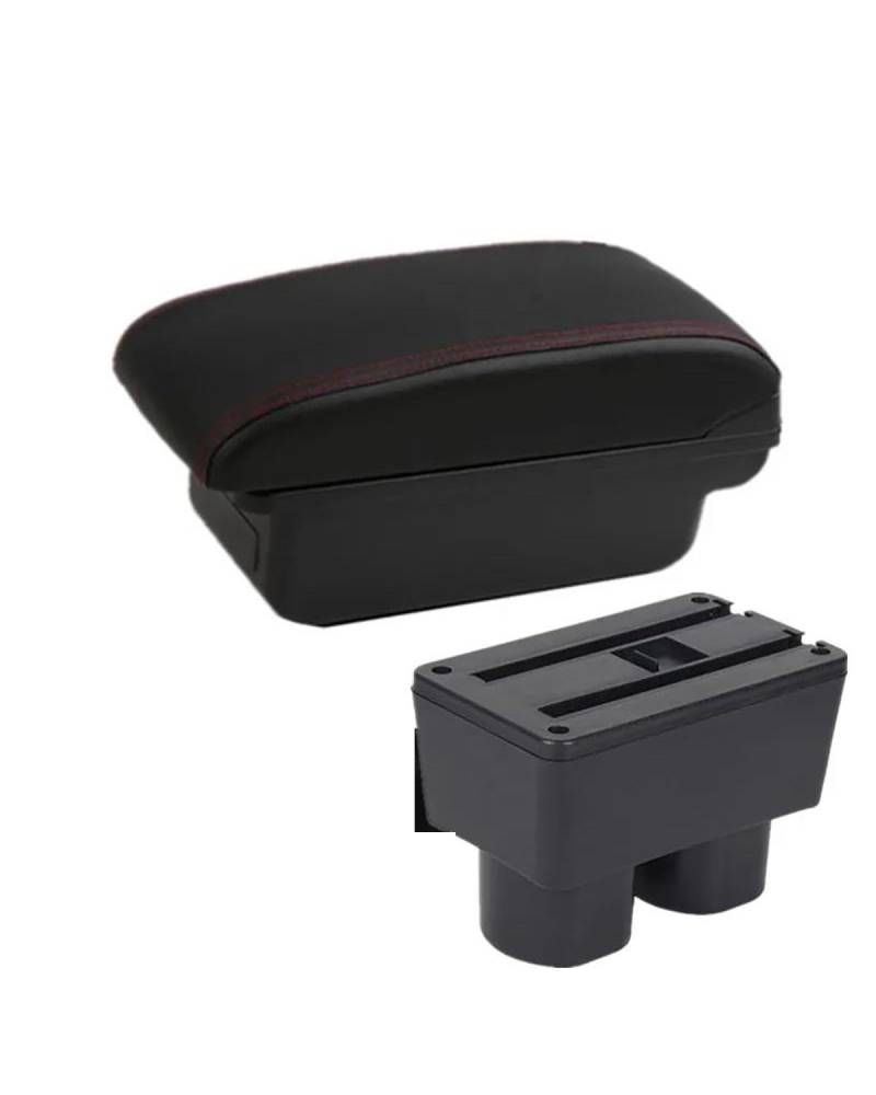 Mittelarmlehne Für Tiida Für Sylphy Für C11 Für Versa Latio Auto Armlehne Box Innen Zentrum Speicher Box Auto Zubehör Car Armrest Portable Handle(A1 Black red NO USB) von HUYHSD