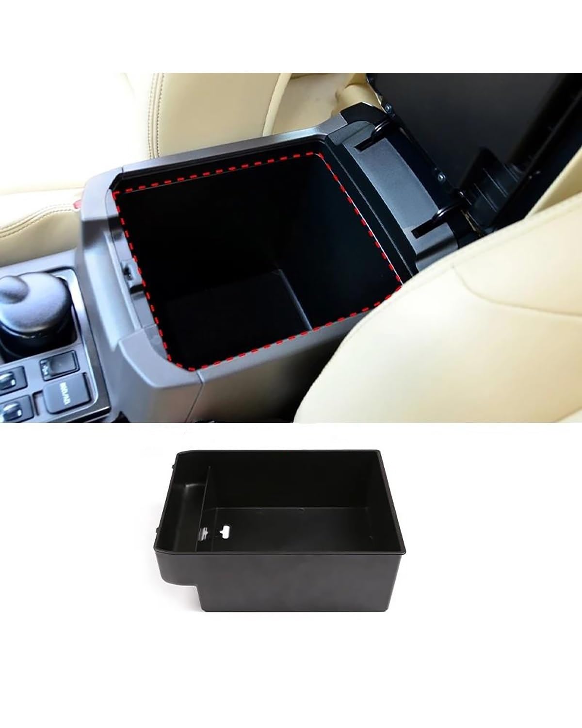 Mittelarmlehne Für ToyotaES Für Land Für Cruiser Für Prado Für FJ150 150 2003-2019 Auto Innen Zubehör Auto Mittelkonsole Armlehne Lagerung Box Fach Car Armrest Portable Handle(Without Refrigerator) von HUYHSD