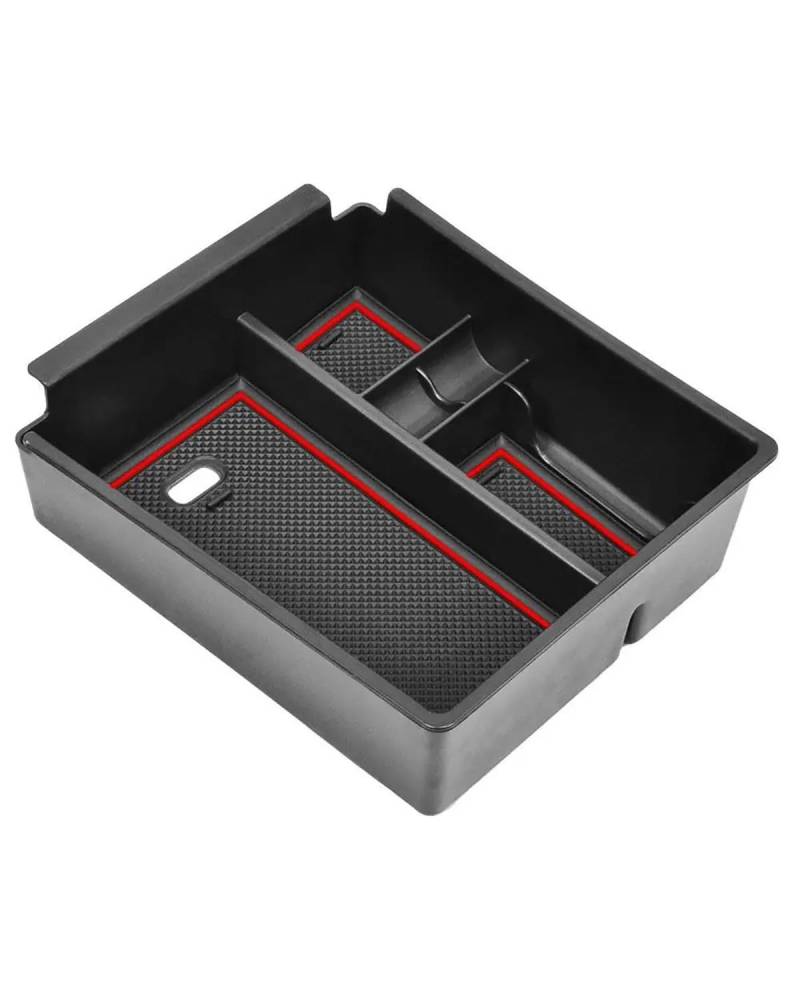 Mittelarmlehne Für Tucson 2022 Auto Center Console Armlehne Storage Box Organizer Fach Auto Zubehör Innenräume Car Armrest Portable Handle(Red) von HUYHSD