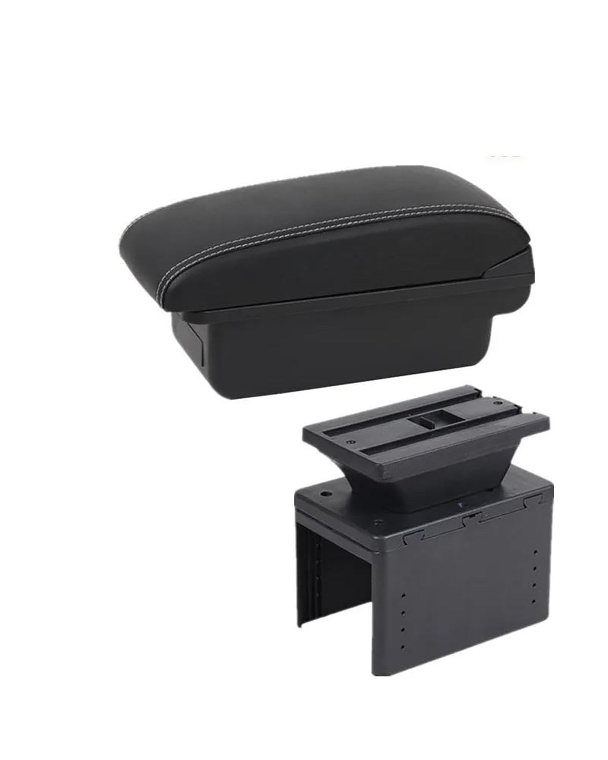 Mittelarmlehne Für i20 Auto Armlehne Box 2021 2022 2023 2024 Innen Teile Lagerung Box Auto Zubehör Car Armrest Portable Handle(A1 Black White NOUSB) von HUYHSD