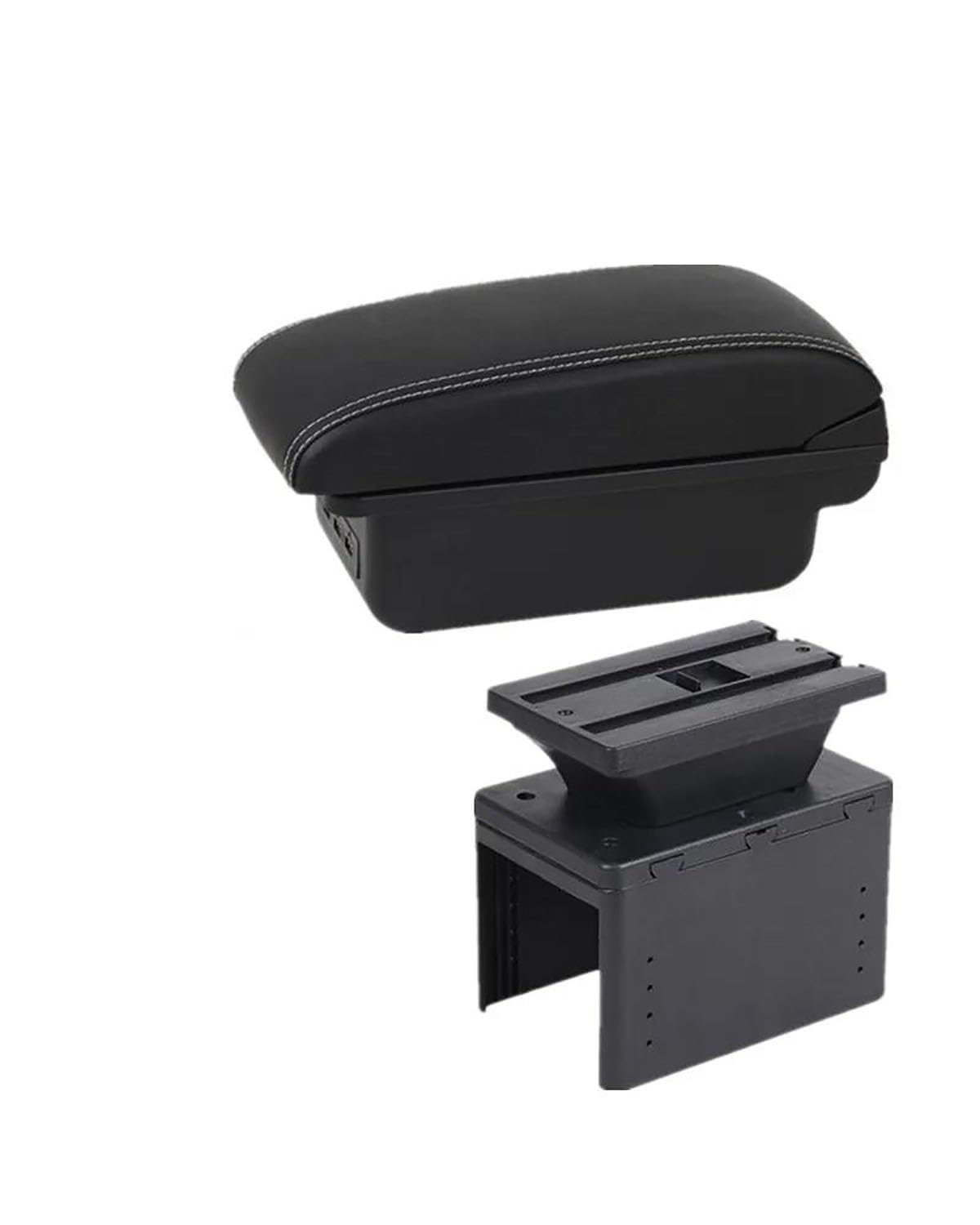 Mittelarmlehne Für i20 Auto Armlehne Box 2021 2022 2023 2024 Innen Teile Lagerung Box Auto Zubehör Car Armrest Portable Handle(B1 Black White 3USB) von HUYHSD