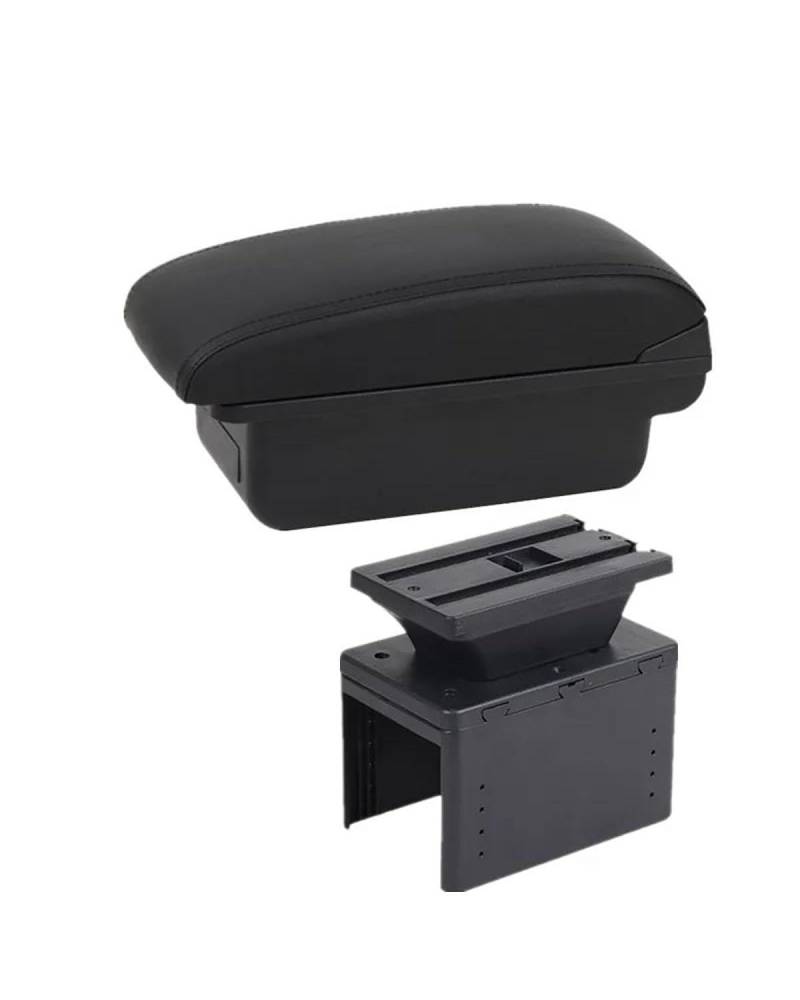 Mittelarmlehne Universal-Auto-Armlehnenbox universelle Modell-Armlehnen-Autozubehör-Aufbewahrungsbox lindert Müdigkeit Car Armrest Portable Handle(A1 Black line NO USB) von HUYHSD