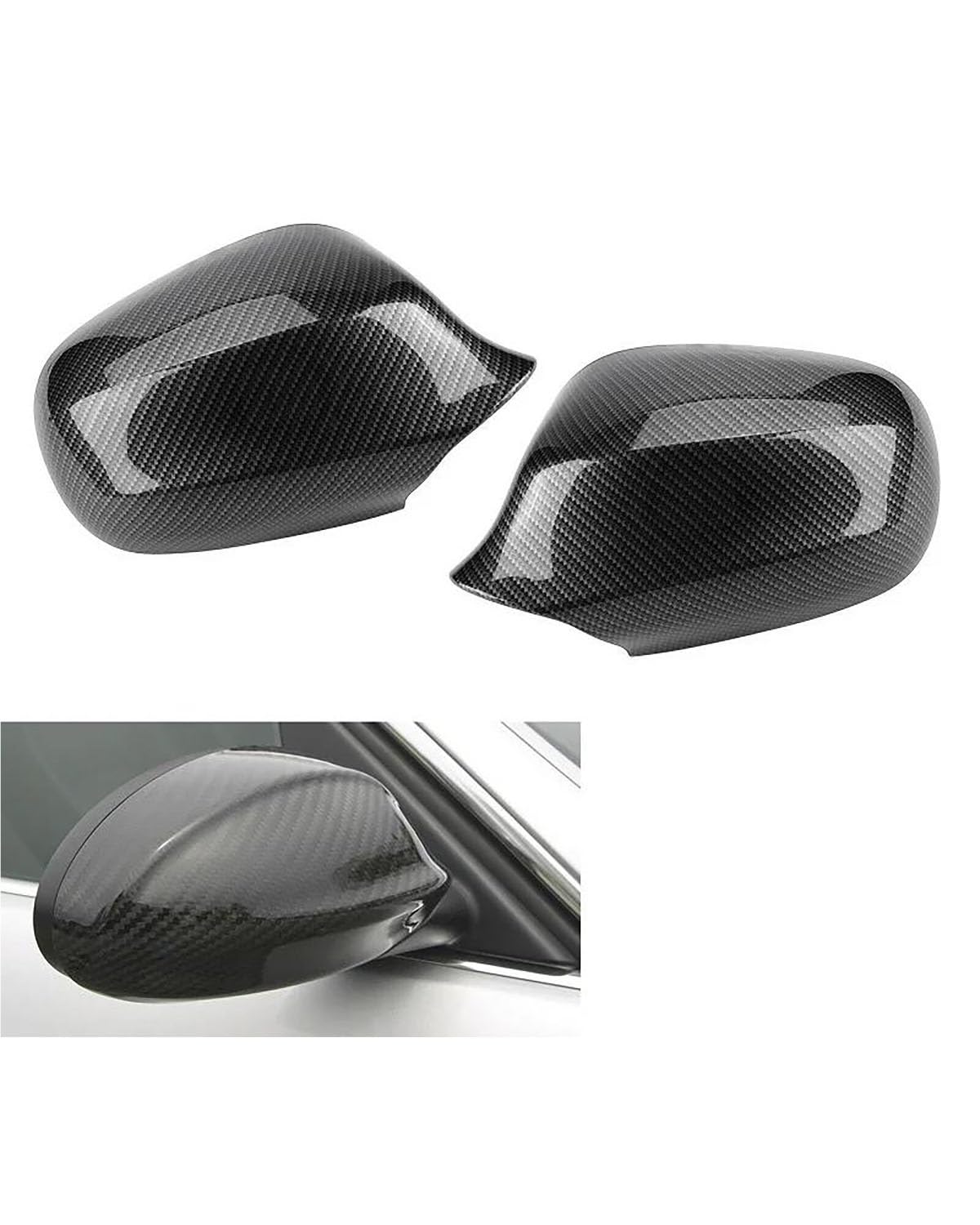 Spiegelkappen Für 3er-Serie Für E90 Für E91 Für LCI Für Facelift 2009-2011 Rückspiegel-Abdeckkappenschale Auto Spiegelkappen(Carbon Fiber) von HUYHSD