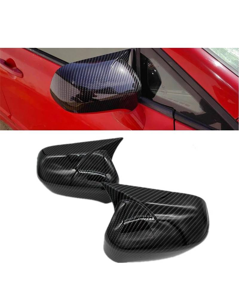 Spiegelkappen Für Civic Für 8. 2005-2011 Auto Rückspiegel Seitenspiegel Abdeckung Flügelkappe Aufkleber Tür Rückansicht Gehäuseverkleidung Carbonfaser-Look Schwarz Auto Spiegelkappen(No Light Carbon) von HUYHSD