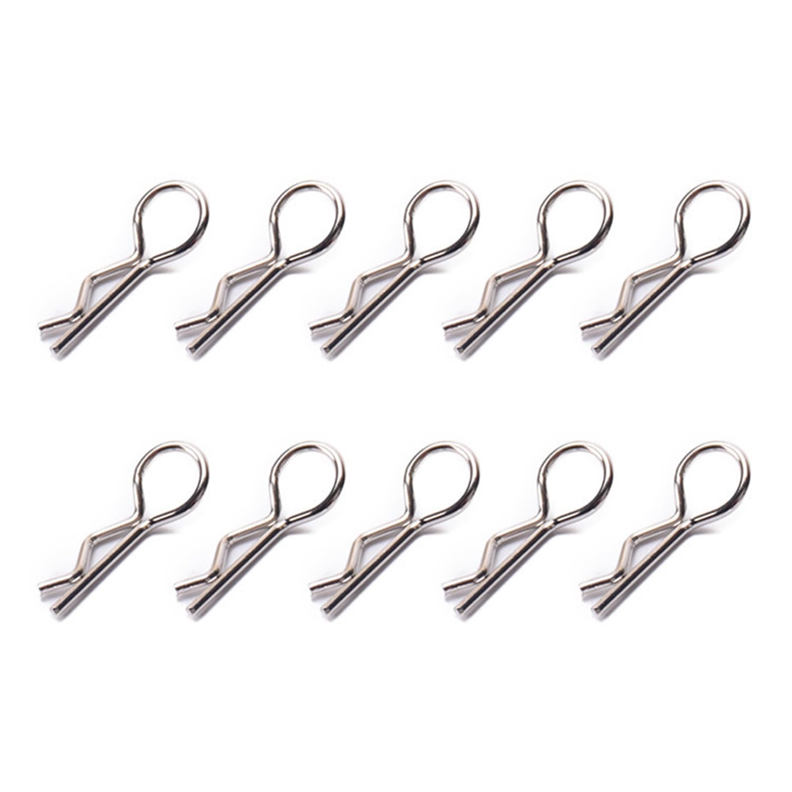 HVRFJXI 10 Stücke R Förmigen Metall Körper Clips Für 1/10 1/8 Modell Auto Langlebige Edelstahl Pins Für RCS Modell Auto Einfache Befestigung von HVRFJXI