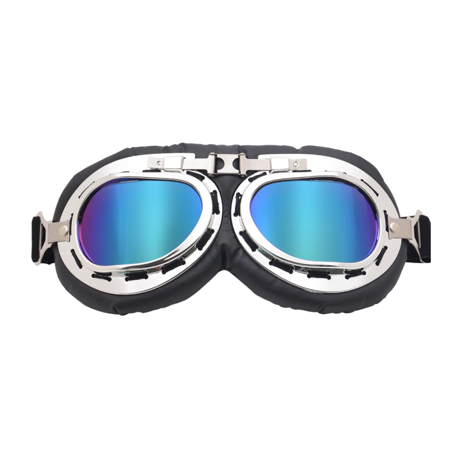 HVRFJXI Winddichte Retro Motorradbrille Brille Vintage Klassiker Brille Für Pilotenstil Steampunk ATV Fahrrad Kupferhelm von HVRFJXI