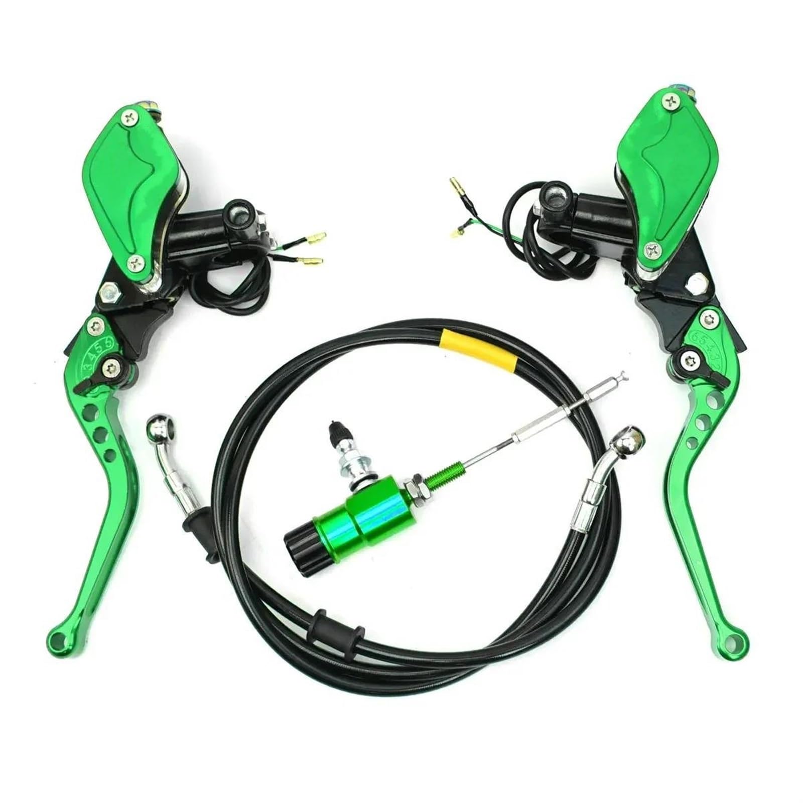 Kupplungshebel Bremshebel Kupplung Für Racing Dirt Bike Sport Bike Motocross Off Road 22mm CNC Motorrad Hydraulische Kupplung Bremse Hauptzylinder Hebel Kit(Green,One Pair) von HXCKBLBY