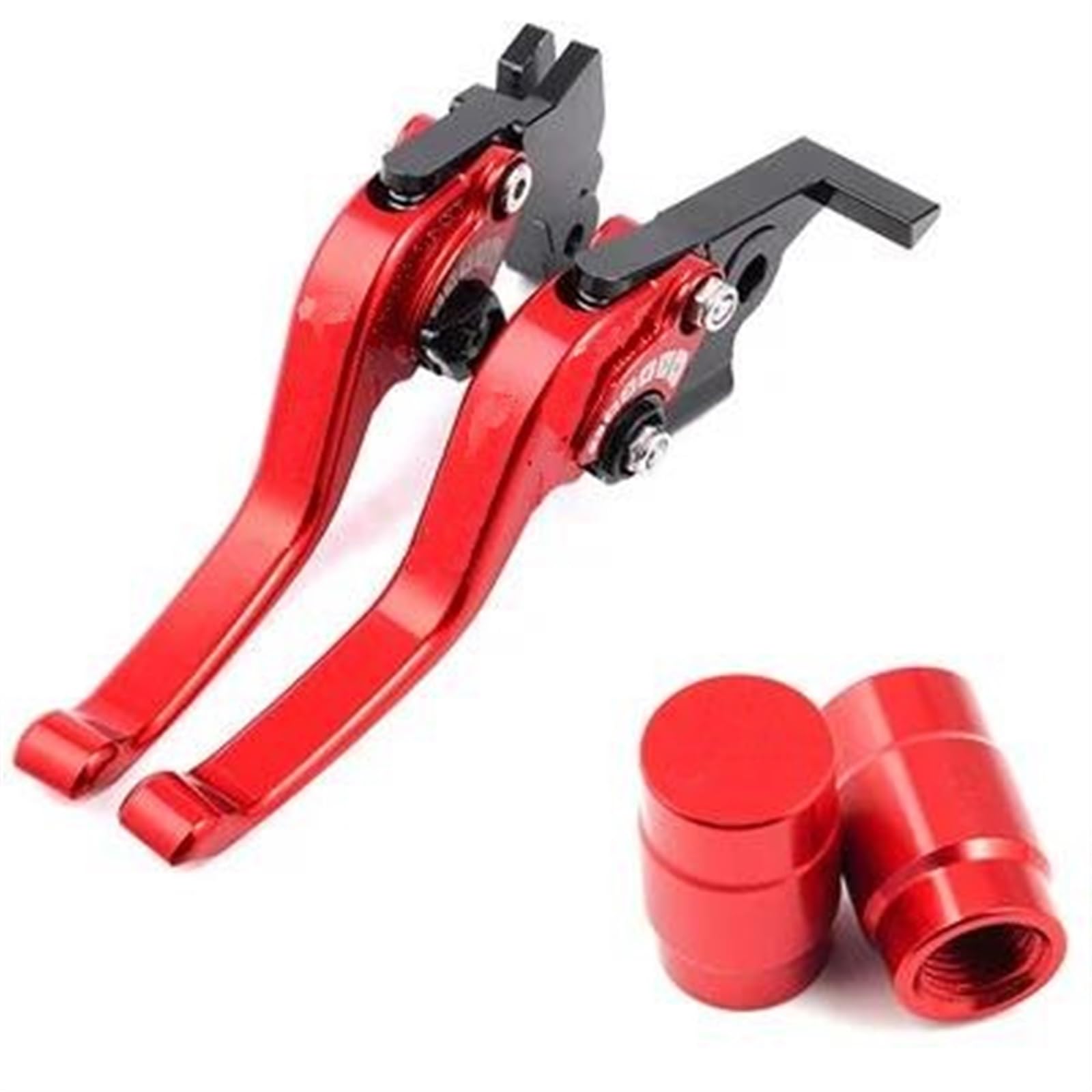 Kupplungshebel Bremshebel Kupplung Motorräder CNC Racing-Version Für MT07 MT-07 2015–2023, Kurze Bremskupplungshebel Und Reifenventilkappen-Abdeckung(Red,B) von HXCKBLBY