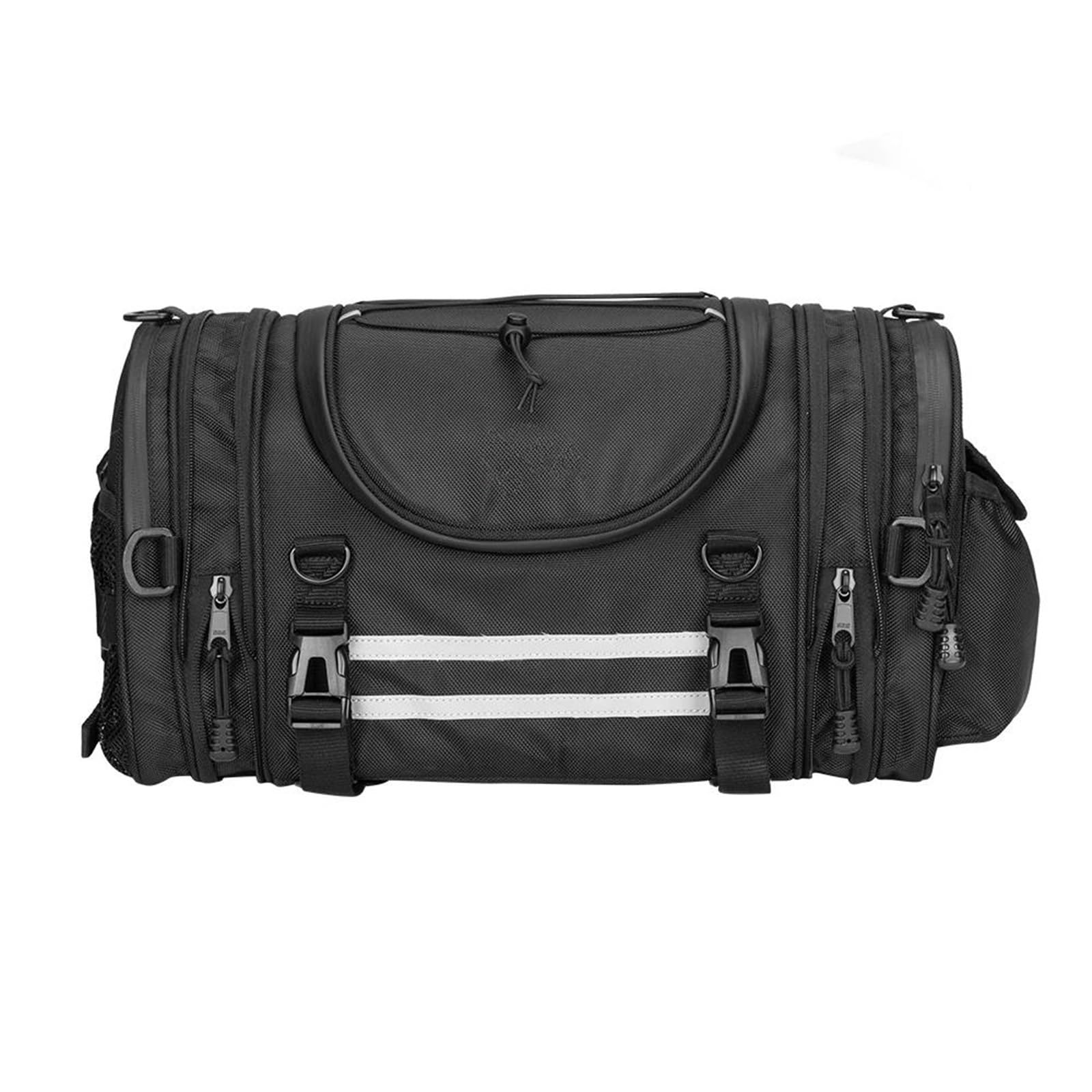 Motorbike Riding Bag Erweiterbare Motorradhelm-Hecktaschen Motorrad-Sissy-Bar-Tasche Rollgepäckträger Rücksitztasche Mit Regenschutz Aufbewahrungsrucksack Motorcycle Side Bag von HXCKBLBY