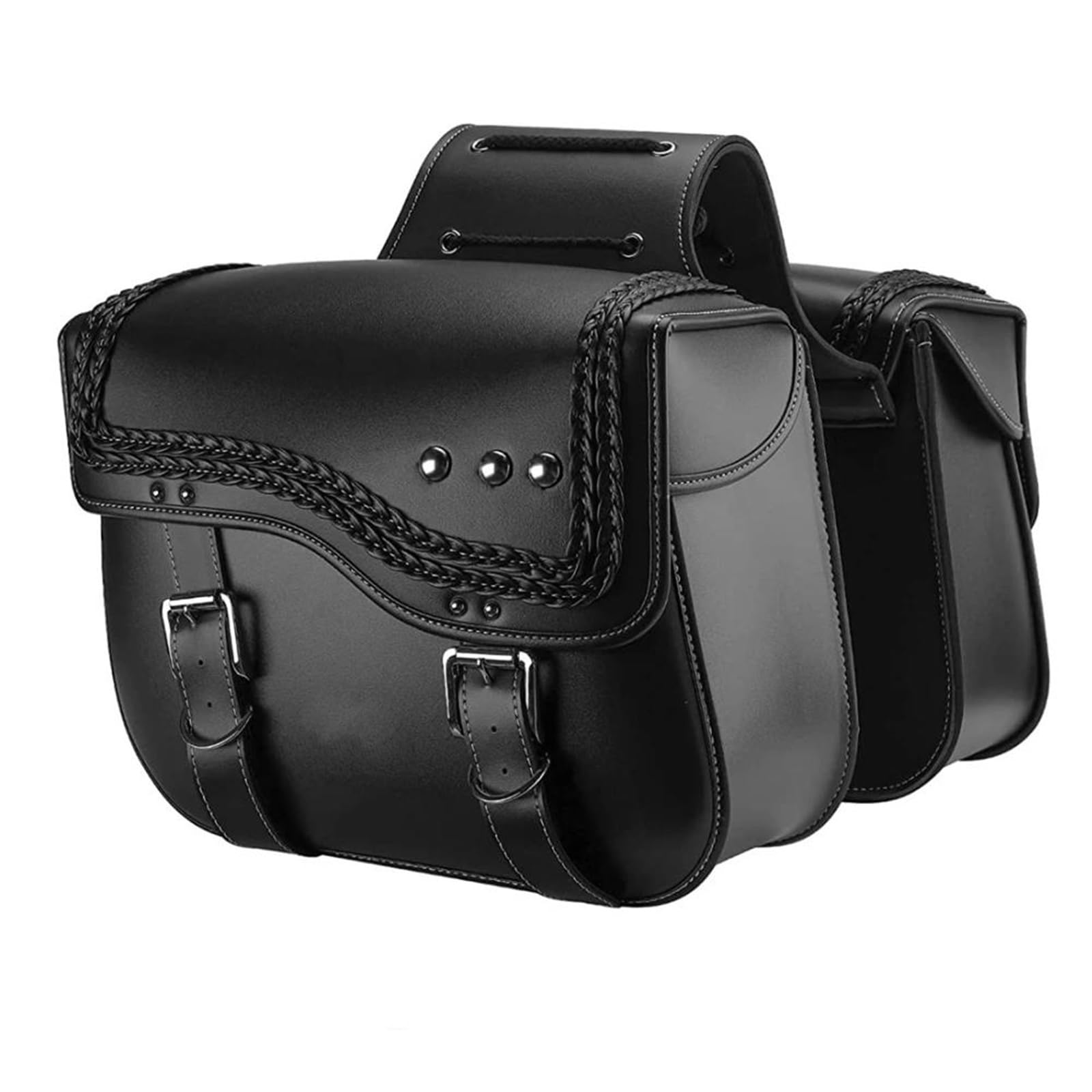 Motorbike Riding Bag Für Sportster Softail Dyna V-Star Shadow 30L wasserdichte Motorrad-Satteltaschen, Seitentaschen Aus Kunstleder Motorcycle Side Bag von HXCKBLBY