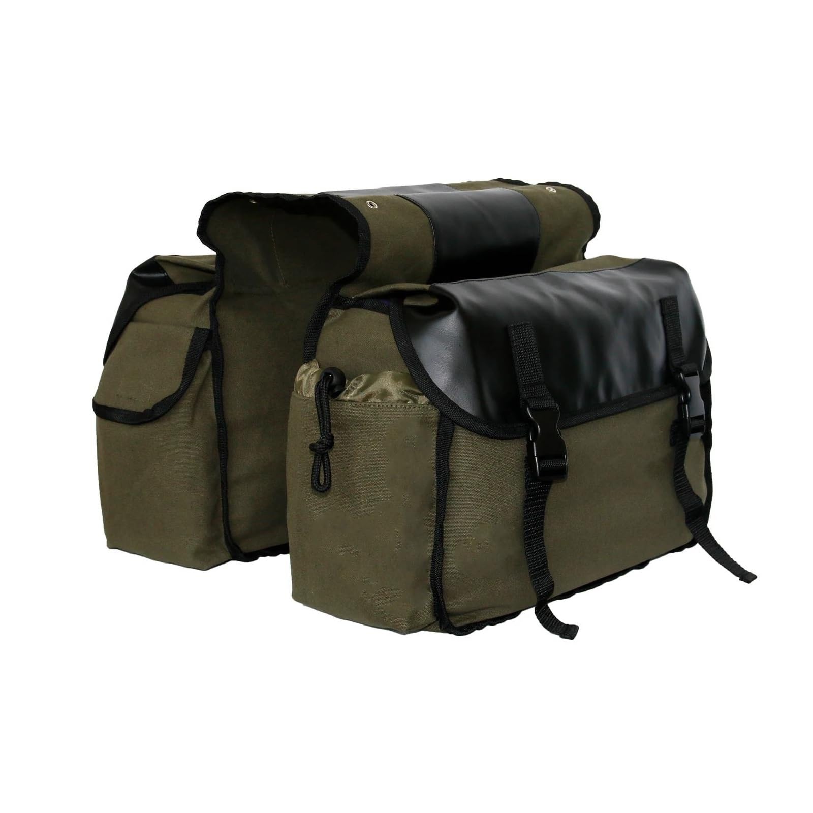 Motorbike Riding Bag Leinwand Rücksitz Gepäck Taschen Universal Satteltasche Für Motorrad Tasche Für Sportster XL883 1200 Für Kawasaki Motorcycle Side Bag(Army Green) von HXCKBLBY