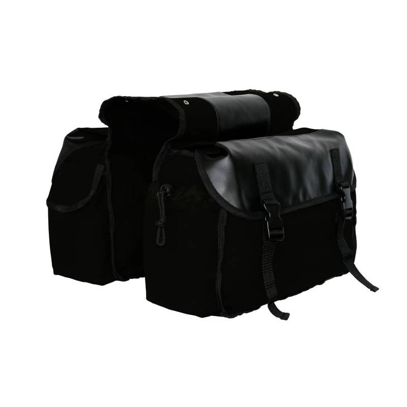 Motorbike Riding Bag Leinwand Rücksitz Gepäck Taschen Universal Satteltasche Für Motorrad Tasche Für Sportster XL883 1200 Für Kawasaki Motorcycle Side Bag(Black) von HXCKBLBY