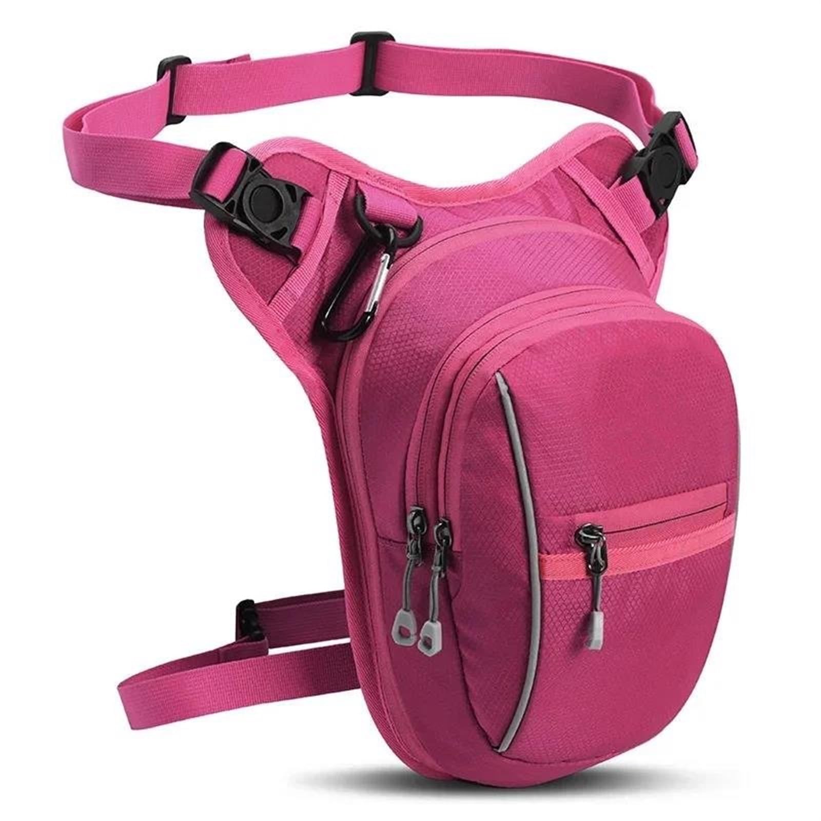 Motorbike Riding Bag Motorrad Drop Taille Bein Tasche Oberschenkel Gürtel Hüfte Bum wasserdichte Motorrad Taktische Reise Handy Geldbörse Fanny Pack Taschen Motorcycle Side Bag(Pink) von HXCKBLBY