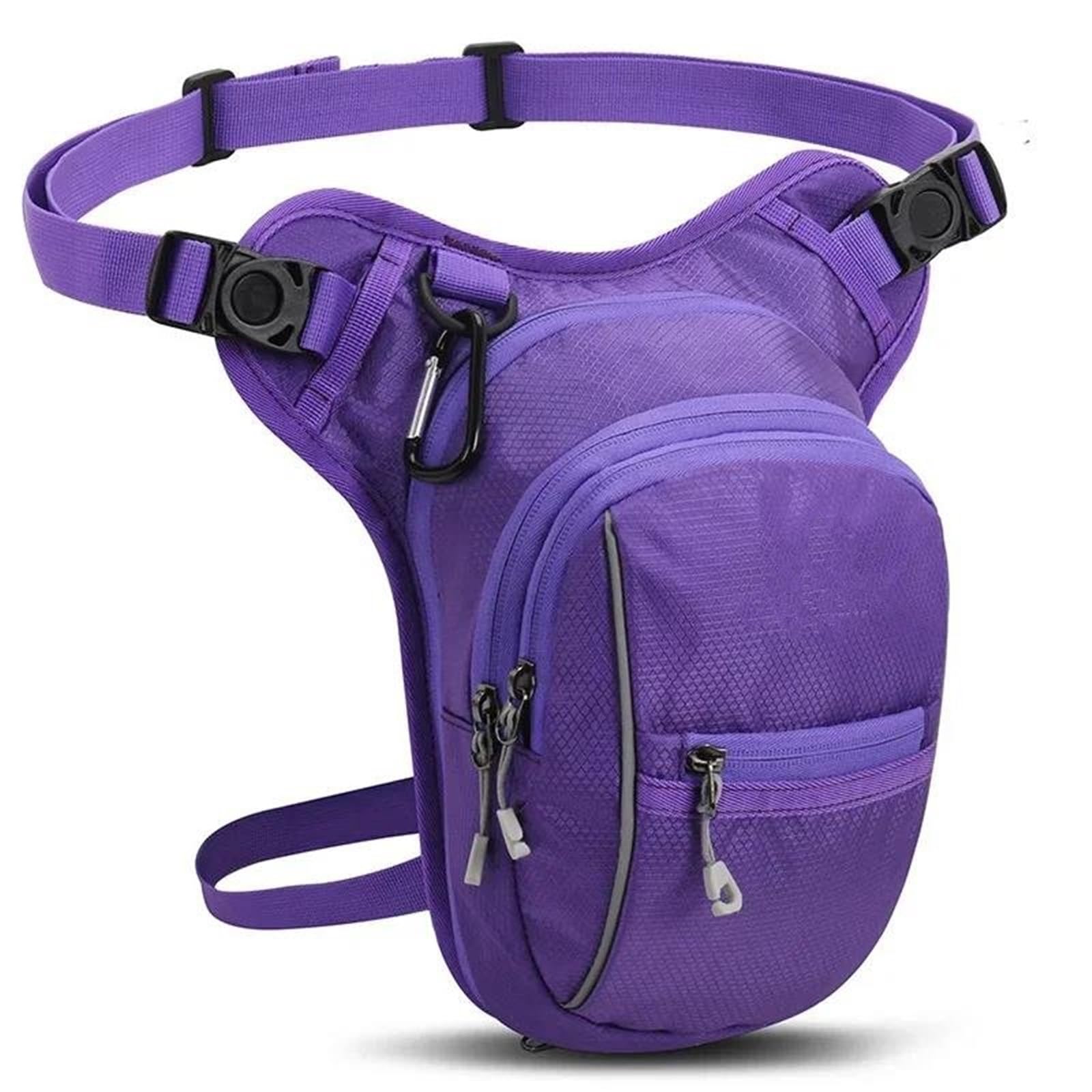 Motorbike Riding Bag Motorrad Drop Taille Bein Tasche Oberschenkel Gürtel Hüfte Bum wasserdichte Motorrad Taktische Reise Handy Geldbörse Fanny Pack Taschen Motorcycle Side Bag(Purple) von HXCKBLBY