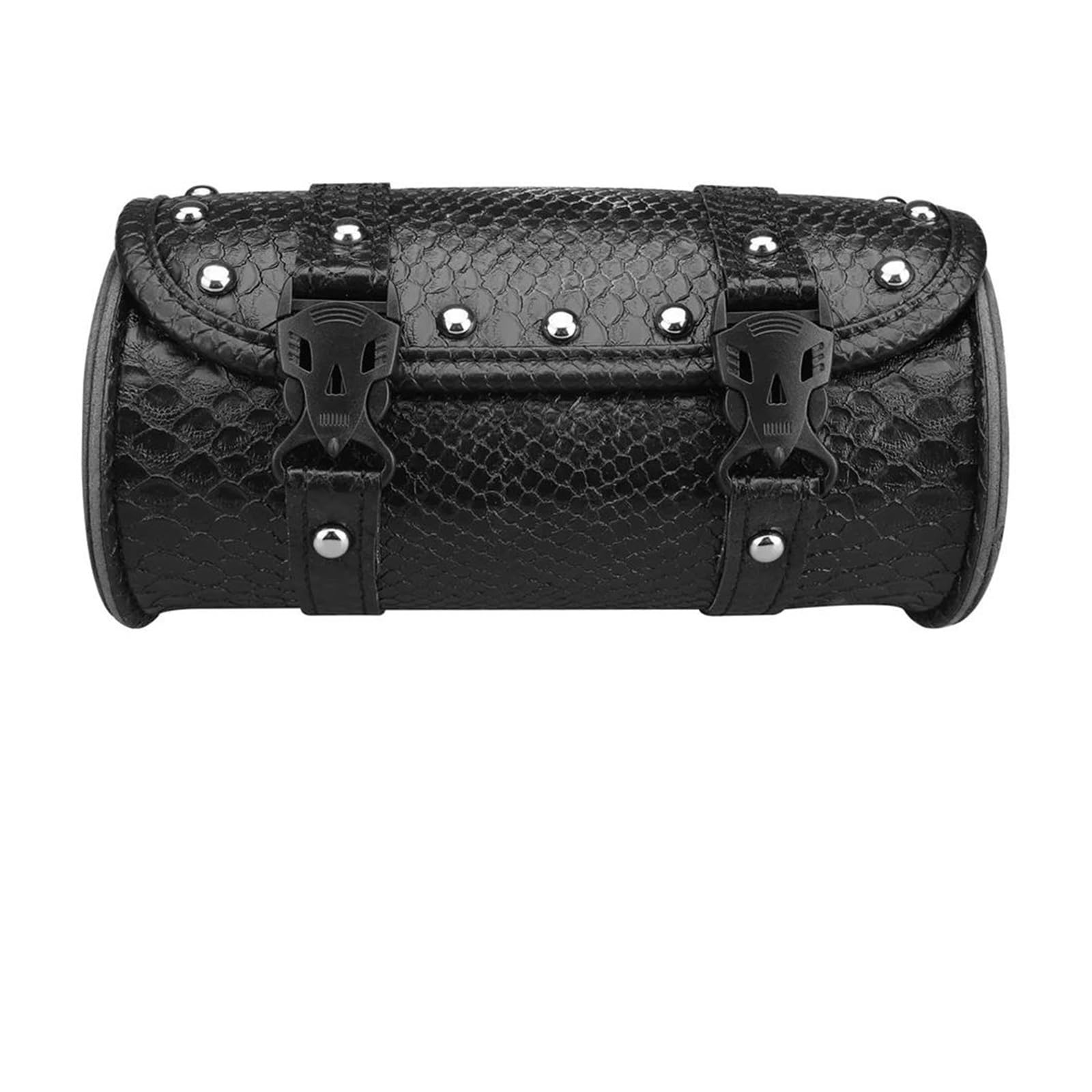 Motorbike Riding Bag Motorrad Satteltasche Gepäck PU Taschen Vordergabel Werkzeugtasche Krokodilmuster Für Harley Sportster Für Chopper Bobber Cruiser Motorcycle Side Bag(Cylindrical) von HXCKBLBY