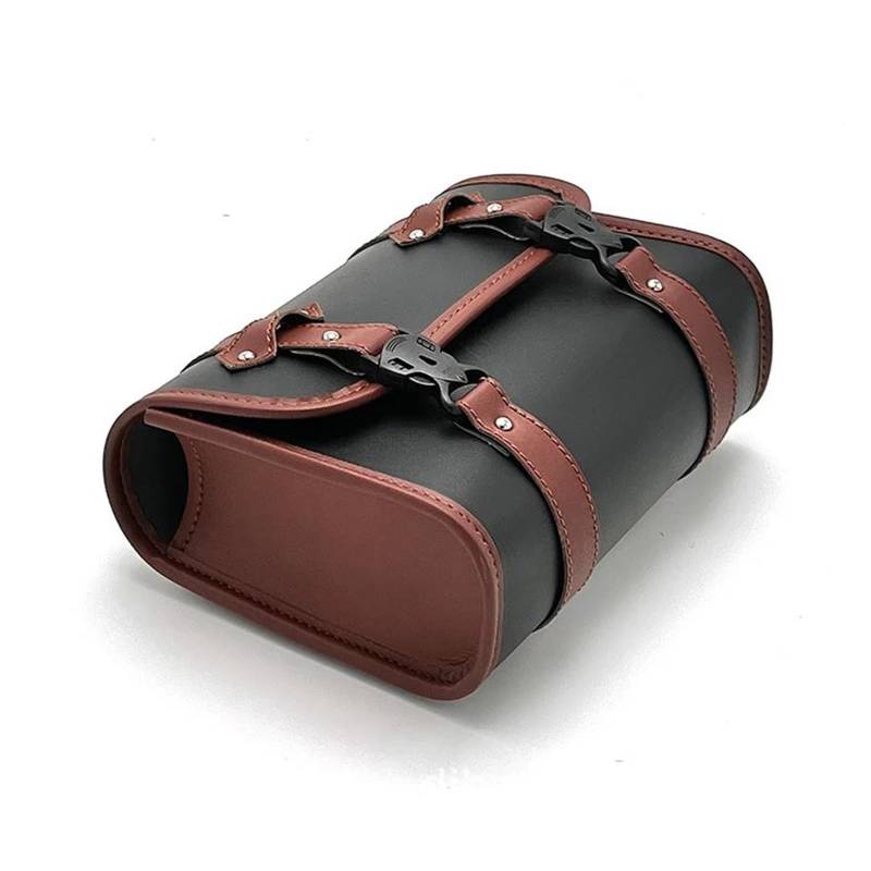 Motorbike Riding Bag Satteltaschen PU-Leder Vordergabel Schwanz Satteltasche Gepäck Motorradtasche Für Harley Chopper Für Bobber Cruiser Sportster XL 883 1200 Motorcycle Side Bag(Brown) von HXCKBLBY