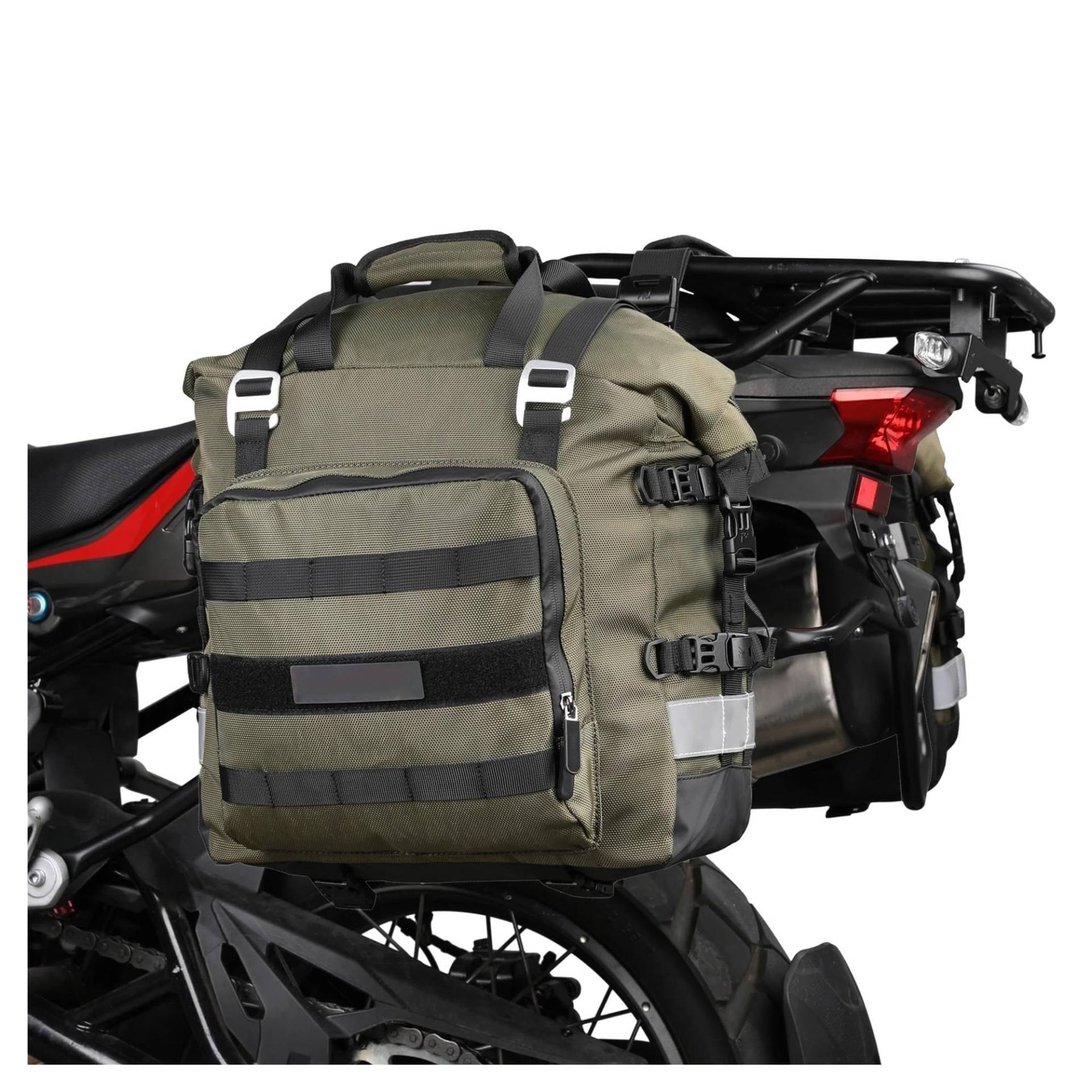 Motorbike Riding Bag Universal Motorrad wasserdichte Abnehmbare Innen Tasche Gepäck Pannier Motorrad Tasche Motor Sattel Seite Motorcycle Side Bag(20LOlive-1pc) von HXCKBLBY