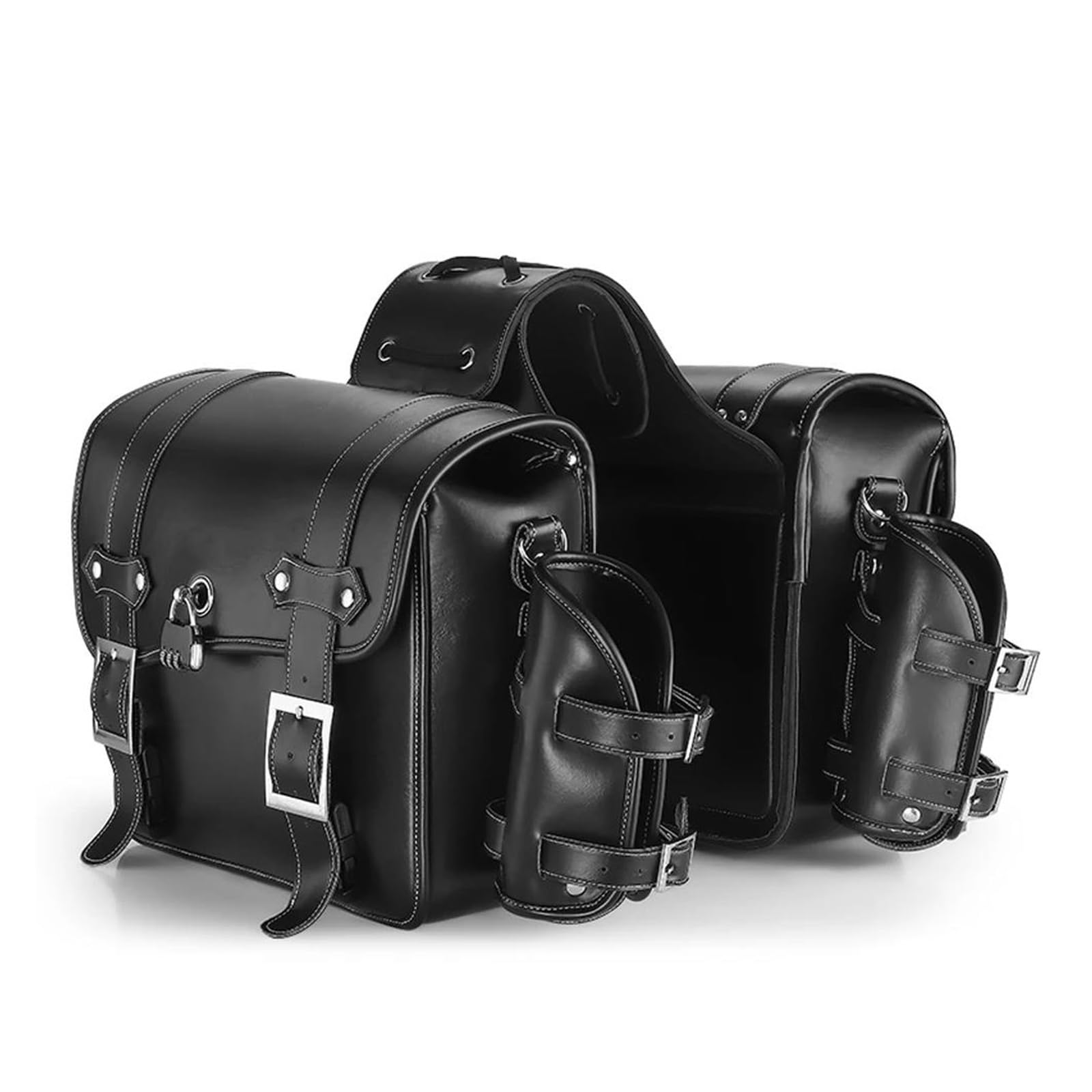 Motorbike Riding Bag Universal-Rückentasche Motorräder, Aufbewahrungstasche Motorradwerkzeuge, Für Motorrad-Rücksitztasche, Große Kapazität, Motorradtasche Motorcycle Side Bag(Black) von HXCKBLBY