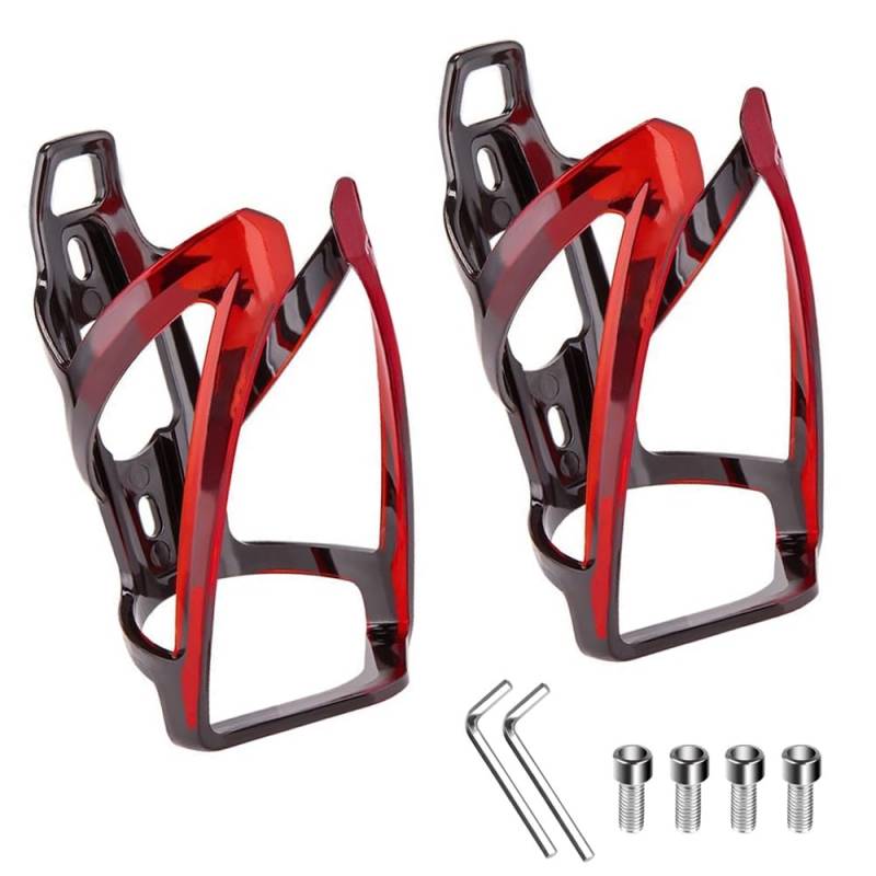 Flaschenhalter Fahrrad, 2er-Pack Fahrrad Flaschenhalter Getränkehalter Fahrrad Trinkflaschenhalter für MTB, Rennrad, Mountainbikes, Schwarz Rot von HXSYKJDM