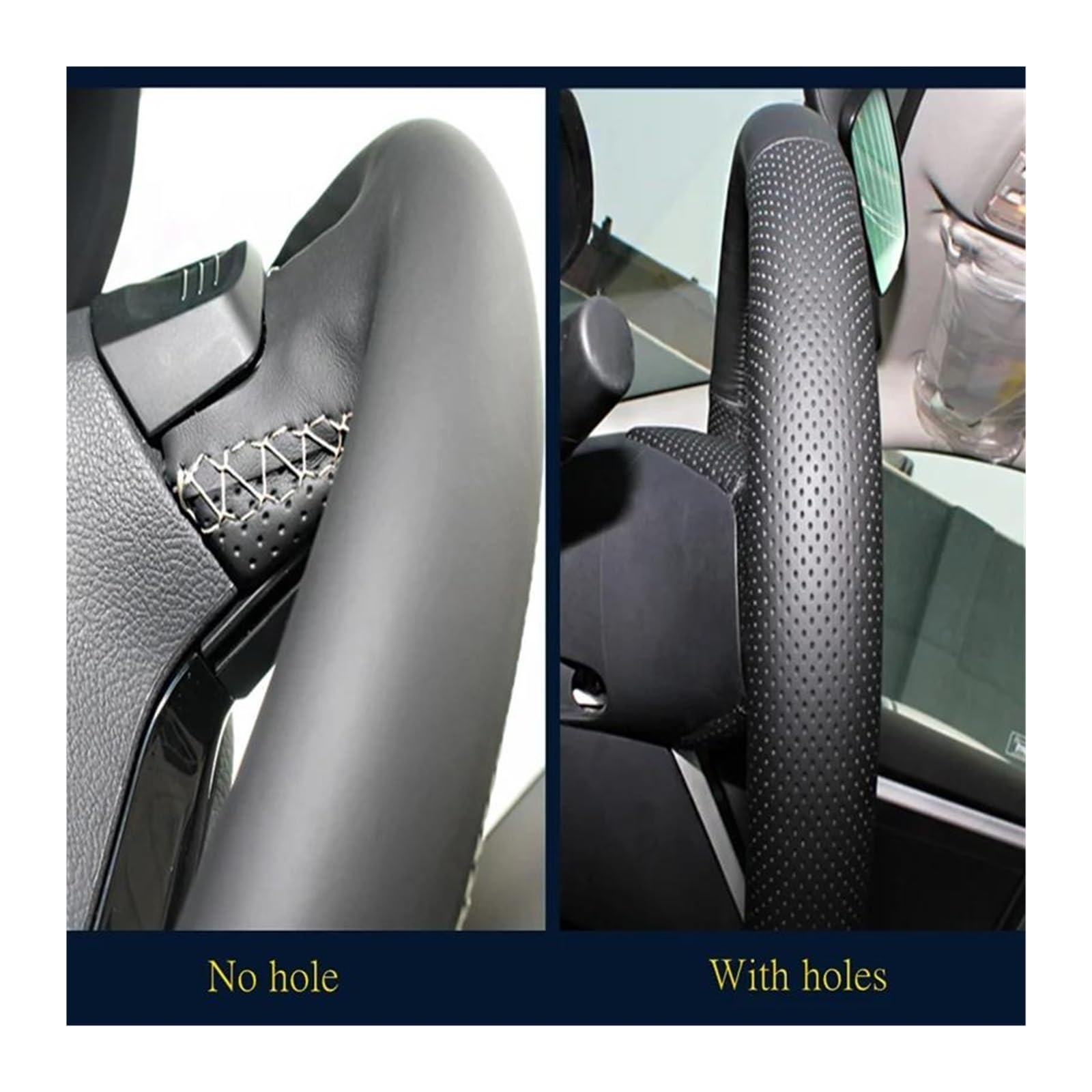 Auto Lenkradbezug Für Kia Für C&Erato 2005 2006 2007 2008 2009 2010 2011 2012 Lenkrad Abdeckung Wrap Auto Innen Auto Lenkrad Abdeckung Künstliche Leder Geflecht Lenkradschoner(Dark Bl Thread) von HXVGEGKPYK