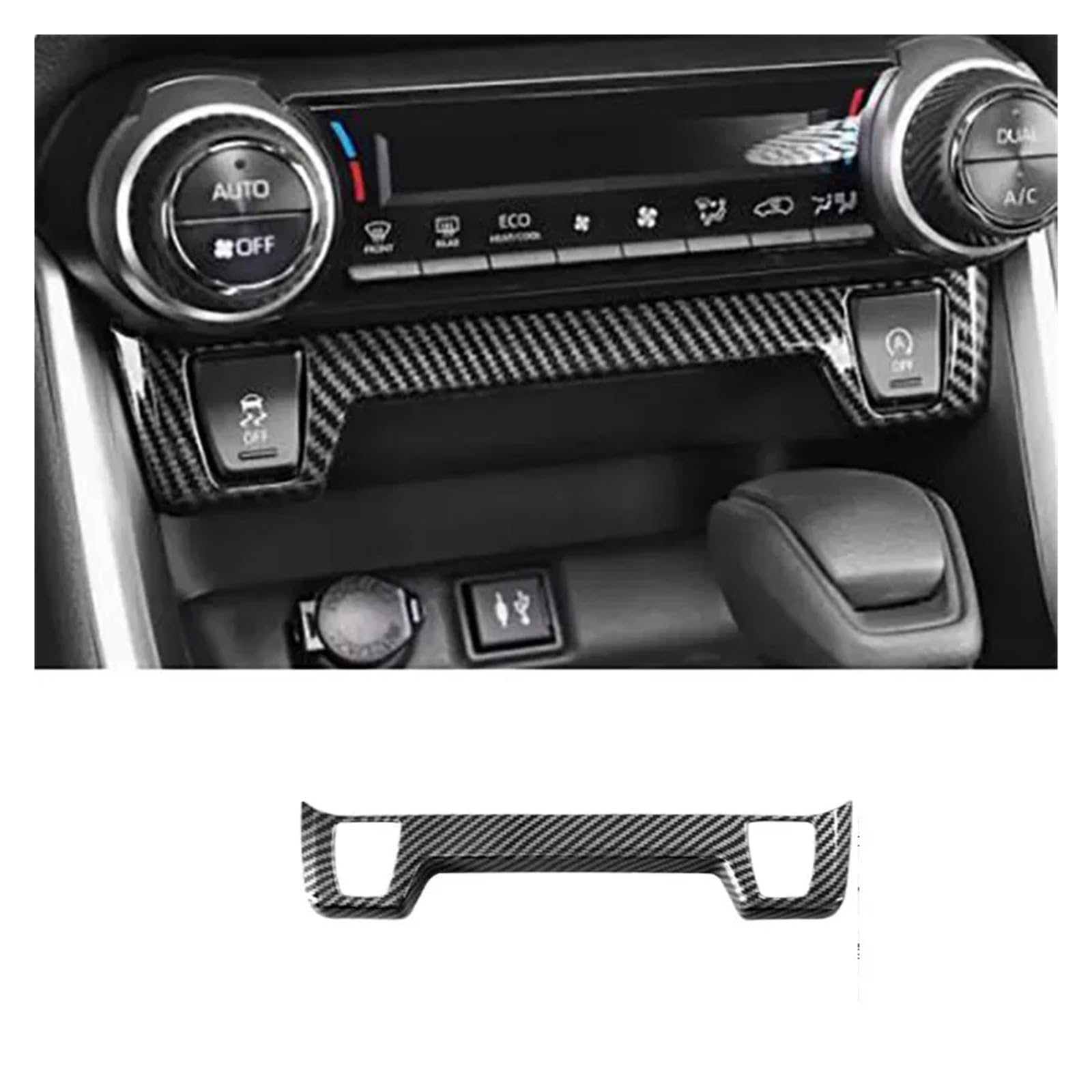 Center Konsole Trim Für Für R&av4 2019 2020 2021 2022 2023 Auto Innen Zubehör Konsole Getriebe Shift Panel Fenster Schalter Abdeckung Borte Interieur Control Panel(Seat Heat Button 2) von HXVGEGKPYK