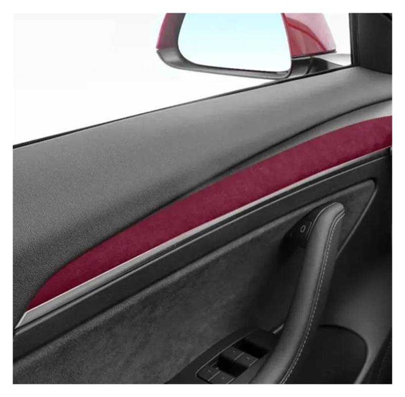 Center Konsole Trim Für T&esla Für Modell 3/Y 2020 2021 2022 2023 Auto Styling Innen Tür Griff Panel Trim Abdeckung Aufkleber Zugriffs Interieur Control Panel(Claret) von HXVGEGKPYK