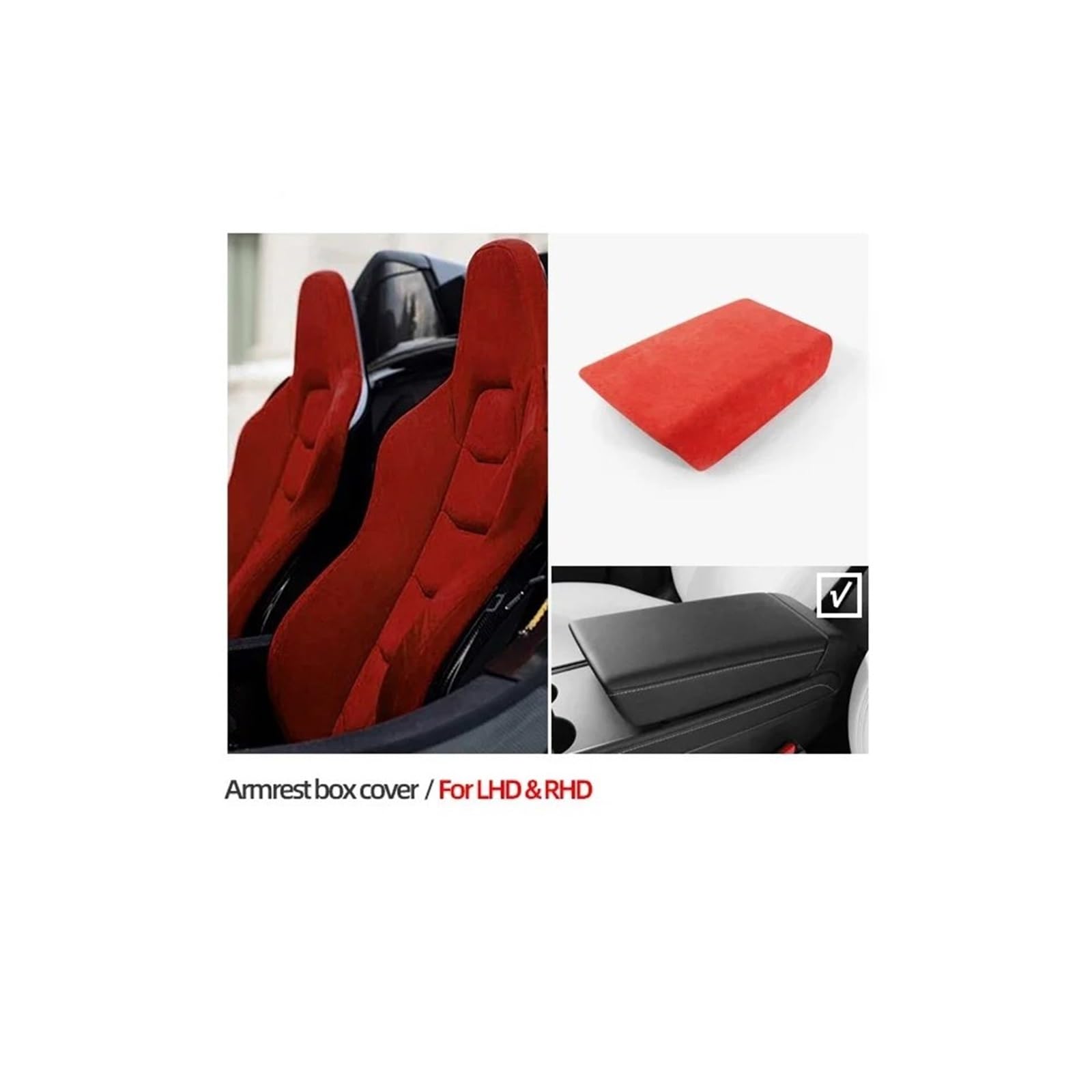 Center Konsole Trim Für T&esla Für Modell 3 Für Modell Y 2018-2023 Auto Mittelkonsole Armlehne Box Deckel Abdeckung Wildleder Wrap Aufbewahrungsbox Fall Kappe Zierleiste Interieur Control Panel(Armres von HXVGEGKPYK