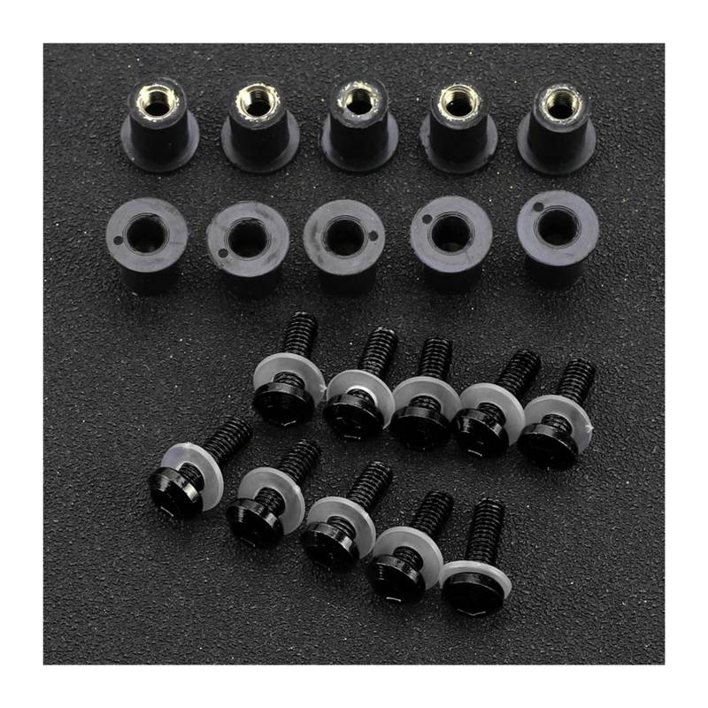 10PCS Motorrad Windschutzscheibe Windschutz Verkleidung Bolzen Schrauben Kit for 390 790 890 950 990 1050 1090 1190 1290 Abenteuer RS ​​2002-2024(Black) von HXYLS