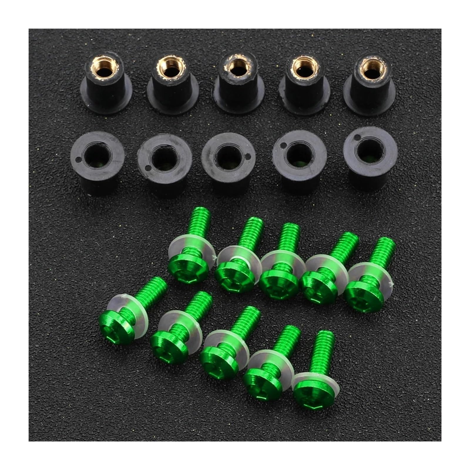 10PCS Motorrad Windschutzscheibe Windschutz Verkleidung Bolzen Schrauben Kit for 390 790 890 950 990 1050 1090 1190 1290 Abenteuer RS ​​2002-2024(Green) von HXYLS