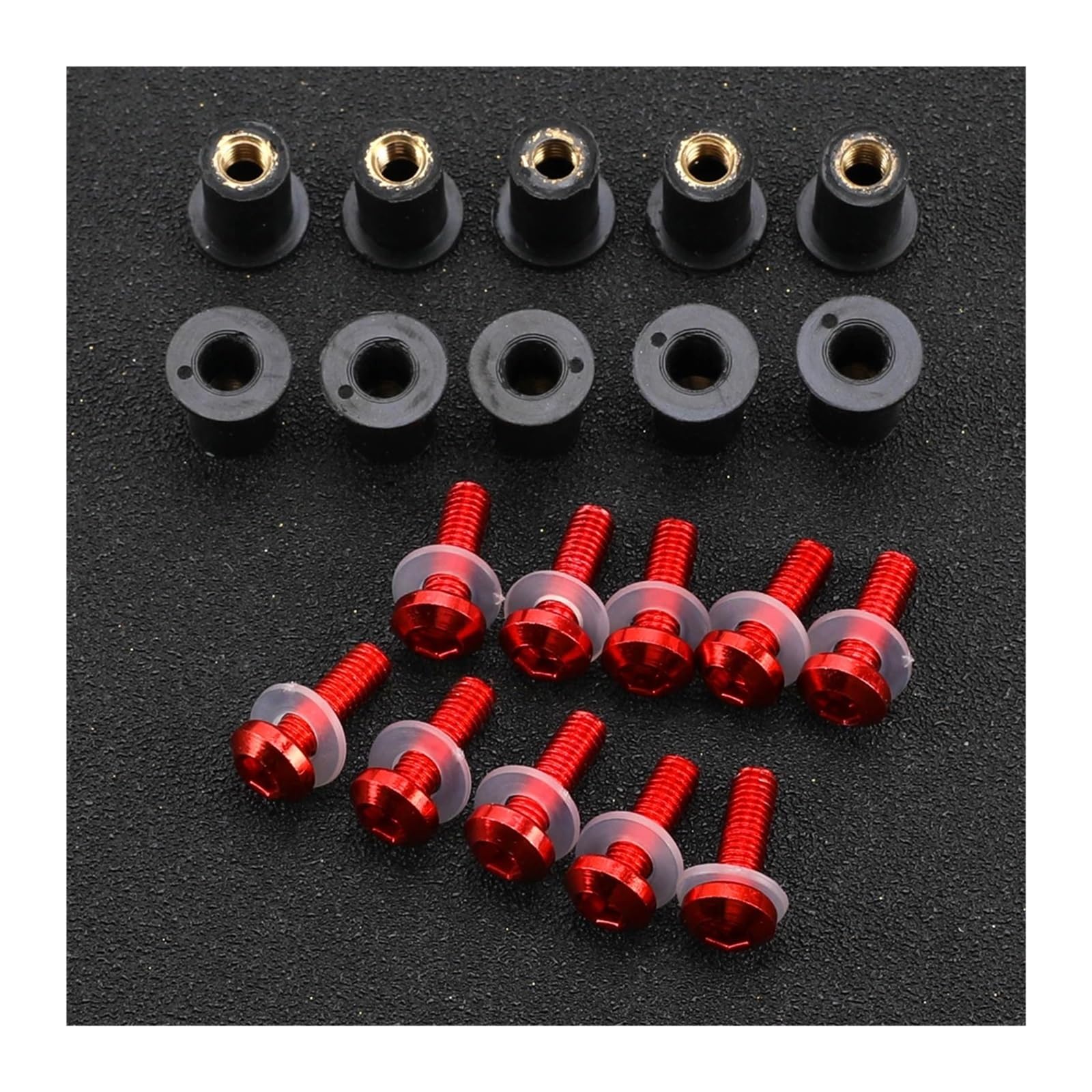 10PCS Motorrad Windschutzscheibe Windschutz Verkleidung Bolzen Schrauben Kit for 390 790 890 950 990 1050 1090 1190 1290 Abenteuer RS ​​2002-2024(Red) von HXYLS