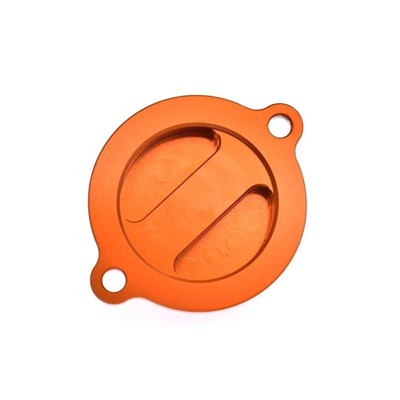 CNC-Aluminium-Ölfilter-Abdeckkappe, kompatibel mit 450 500 EXC SXF 690 790 990 1050 1190 1290 SMC Aadven-ture Du-ke RC 125 200 390(Orange) von HXYLS