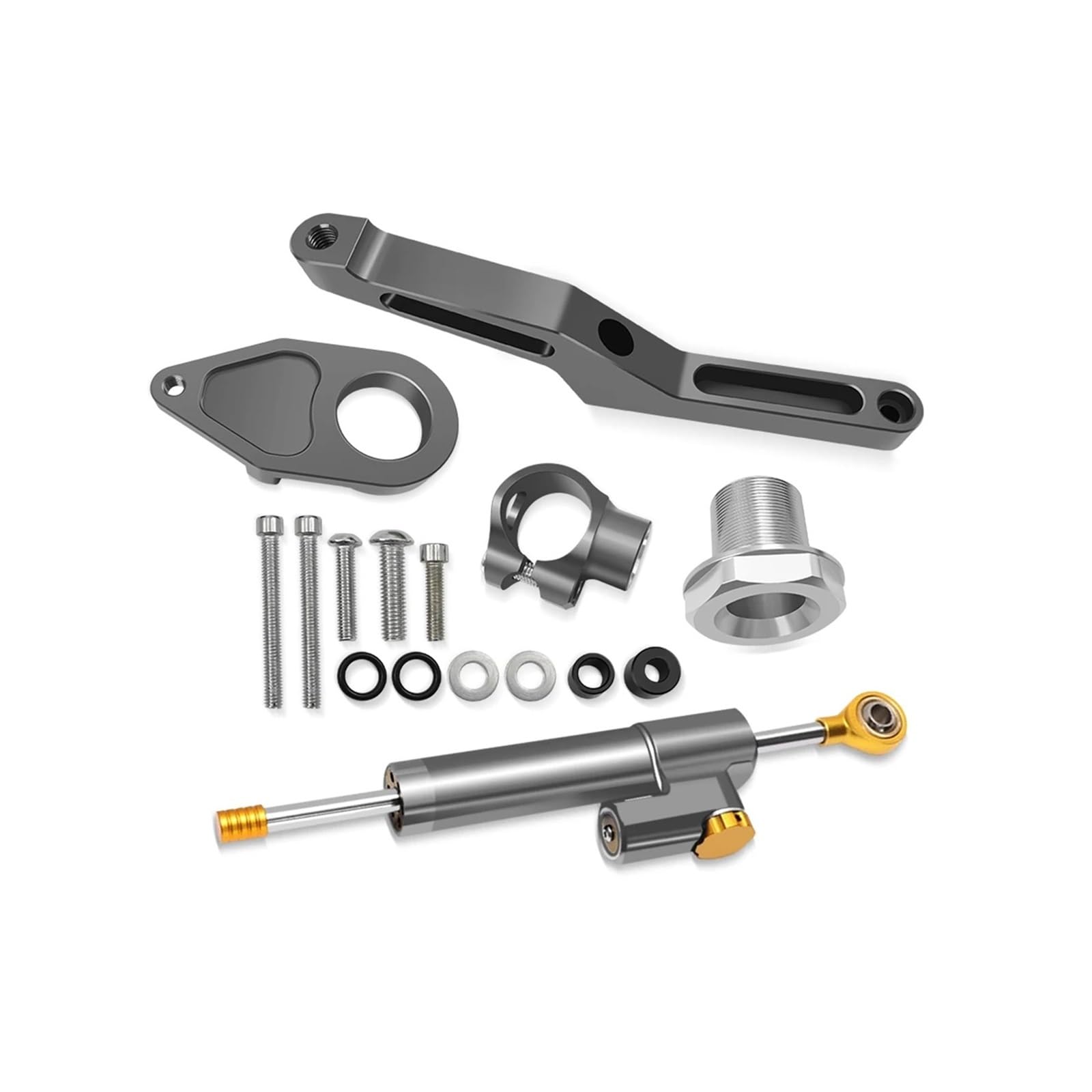 Kompatibel mit ZX-6R ZX6R 2024 ZX 6 R 2009-2024 2025 Motorradstabilisator Lenkungsdämpferhalterung Montagesatz Unterstützungszubehör(GRAY 1) von HXYLS