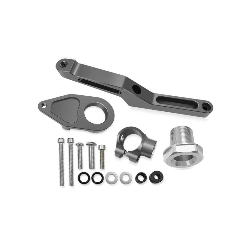 Kompatibel mit ZX-6R ZX6R 2024 ZX 6 R 2009-2024 2025 Motorradstabilisator Lenkungsdämpferhalterung Montagesatz Unterstützungszubehör(Gray) von HXYLS