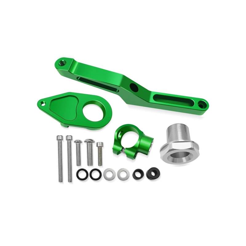 Kompatibel mit ZX-6R ZX6R 2024 ZX 6 R 2009-2024 2025 Motorradstabilisator Lenkungsdämpferhalterung Montagesatz Unterstützungszubehör(Green) von HXYLS