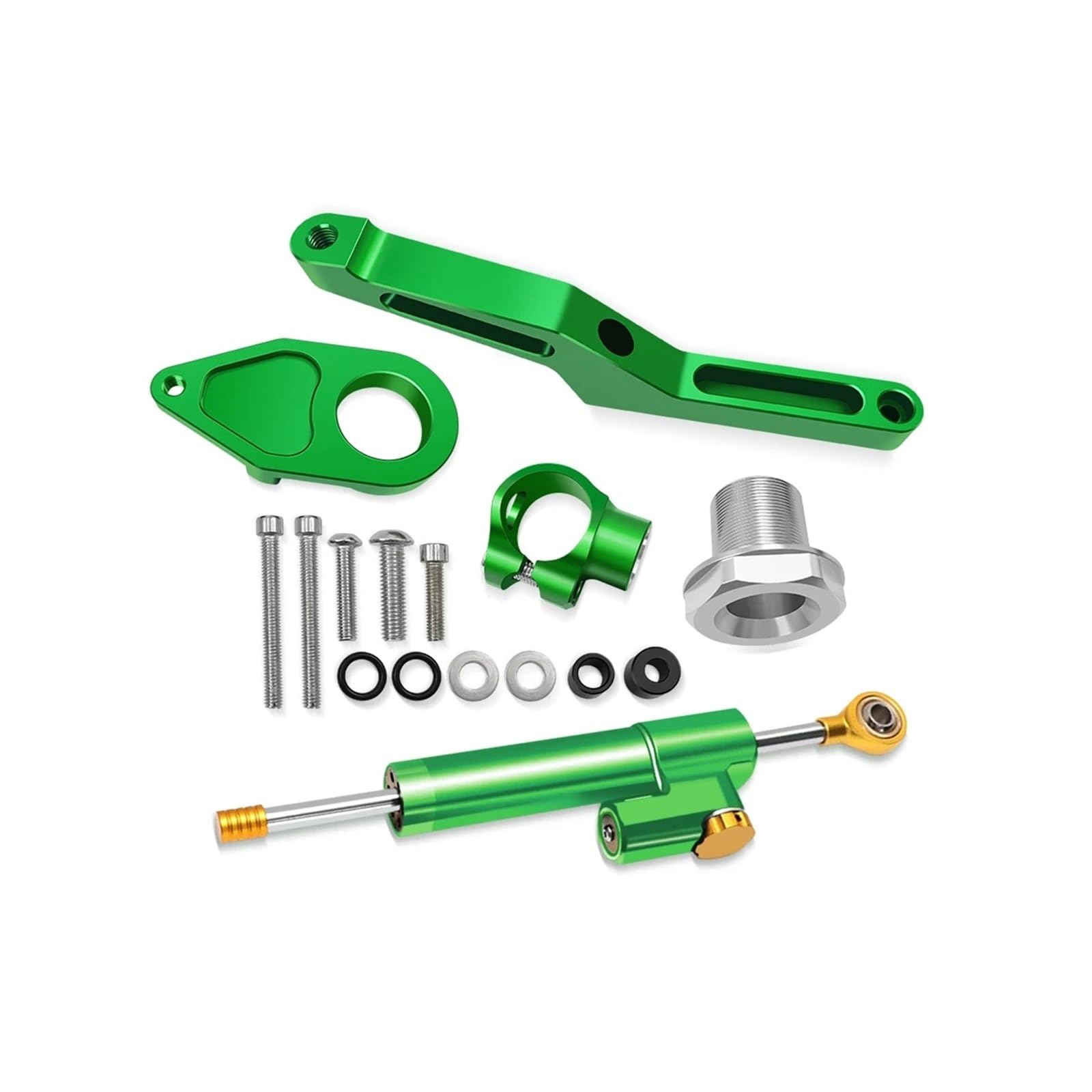 Kompatibel mit ZX-6R ZX6R 2024 ZX 6 R 2009-2024 2025 Motorradstabilisator Lenkungsdämpferhalterung Montagesatz Unterstützungszubehör(Green 1) von HXYLS