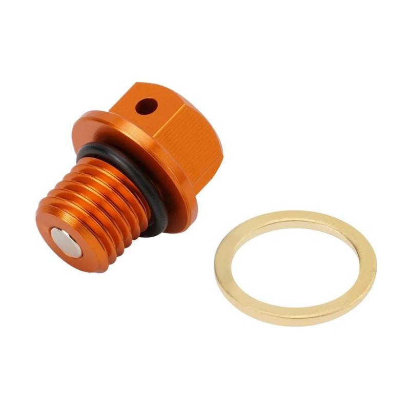 Magnetische Ölablassschraube, passend for 125 200 250 300 350 400 450 500 520 530 EXC SX SXF XC XCF 690 950 SUPER DU-KE ADVENTURE(Orange) von HXYLS