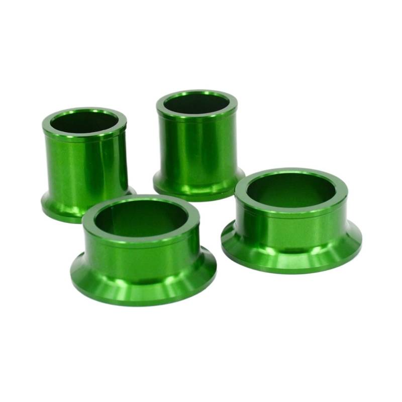 Motorrad CNC Vorderrad-Hinterradnabe Spacer Ketteneinstellung Achsblöcke kompatibel mit KX125 KX250 2006–2008 KX250F KX450F 2006–2016(Green 1) von HXYLS