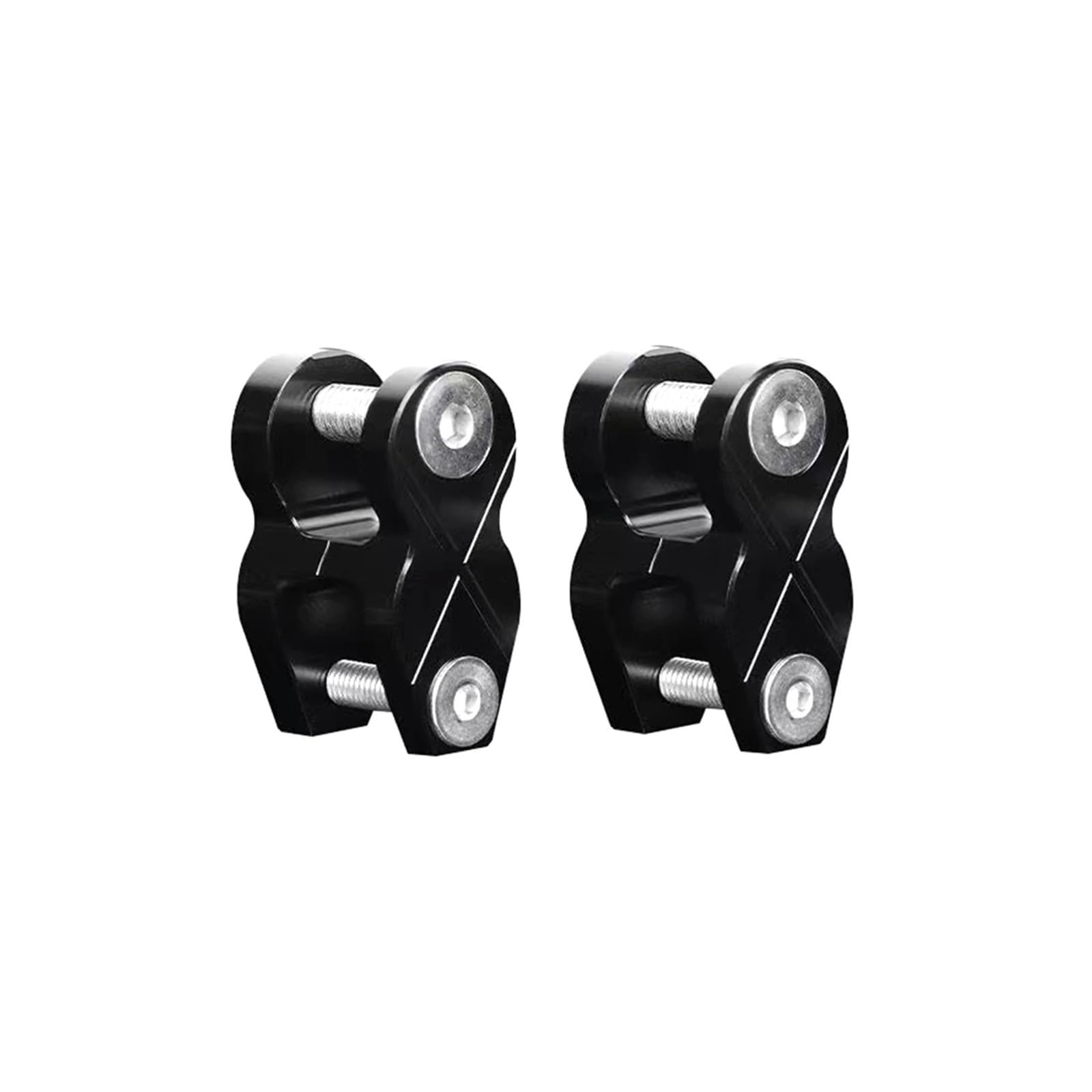 Motorrad Hinten Schock Runde Ende Konvertieren Gabel Ende Stil Konverter Schock Konvertieren Kopf Dual Gabel Kopf Universal Zubehör(Black) von HXYLS