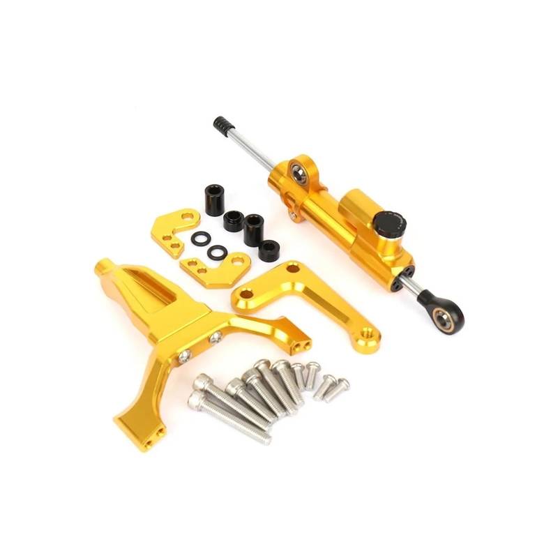 Motorradzubehör Stabilisator Lenkungsdämpfer Montagehalterung Kit Dämpfer kompatibel mit MT-09 MT09 MT 09 Mt09 2024 2025(Gold) von HXYLS